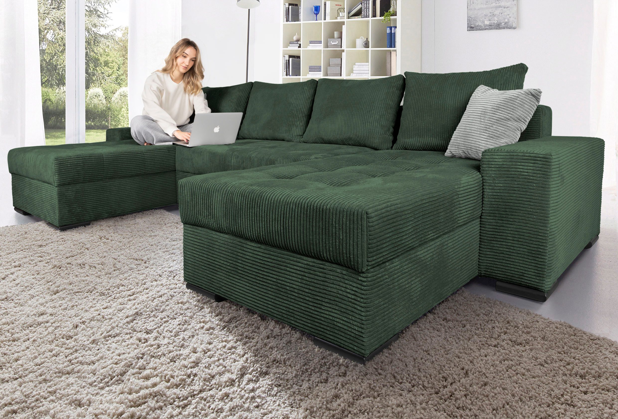 COLLECTION AB Wohnlandschaft "Josy XL U-Form, B: 313 cm in Cord, Cord-Mix" günstig online kaufen