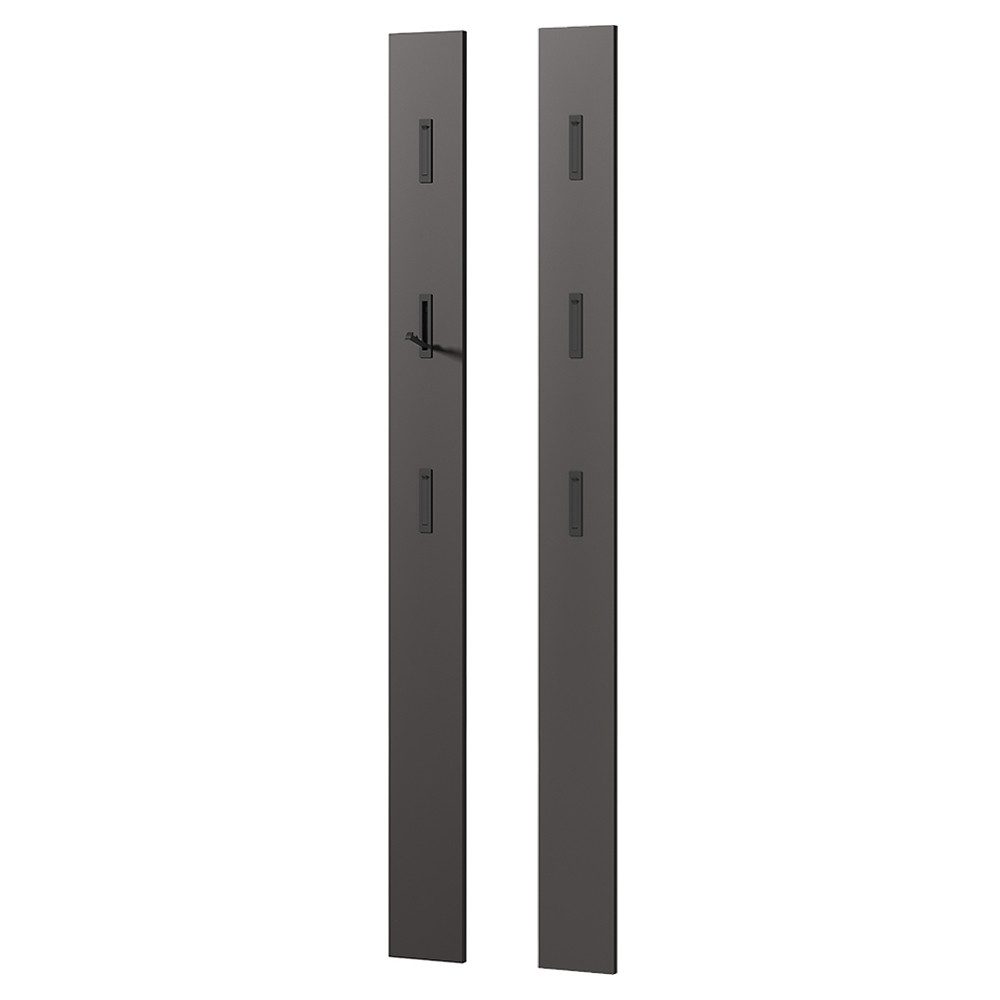 Lomadox Garderoben-Set ABERDEEN-01, (Spar-Set, 2-St), 2er Set in graphit mit ausklappbaren Haken