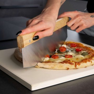 Intirilife Pizzaschneider, 35.3 x 10.8 x 2cm - Großes Pizzamesser Kräutermesser mit Klingenschutz