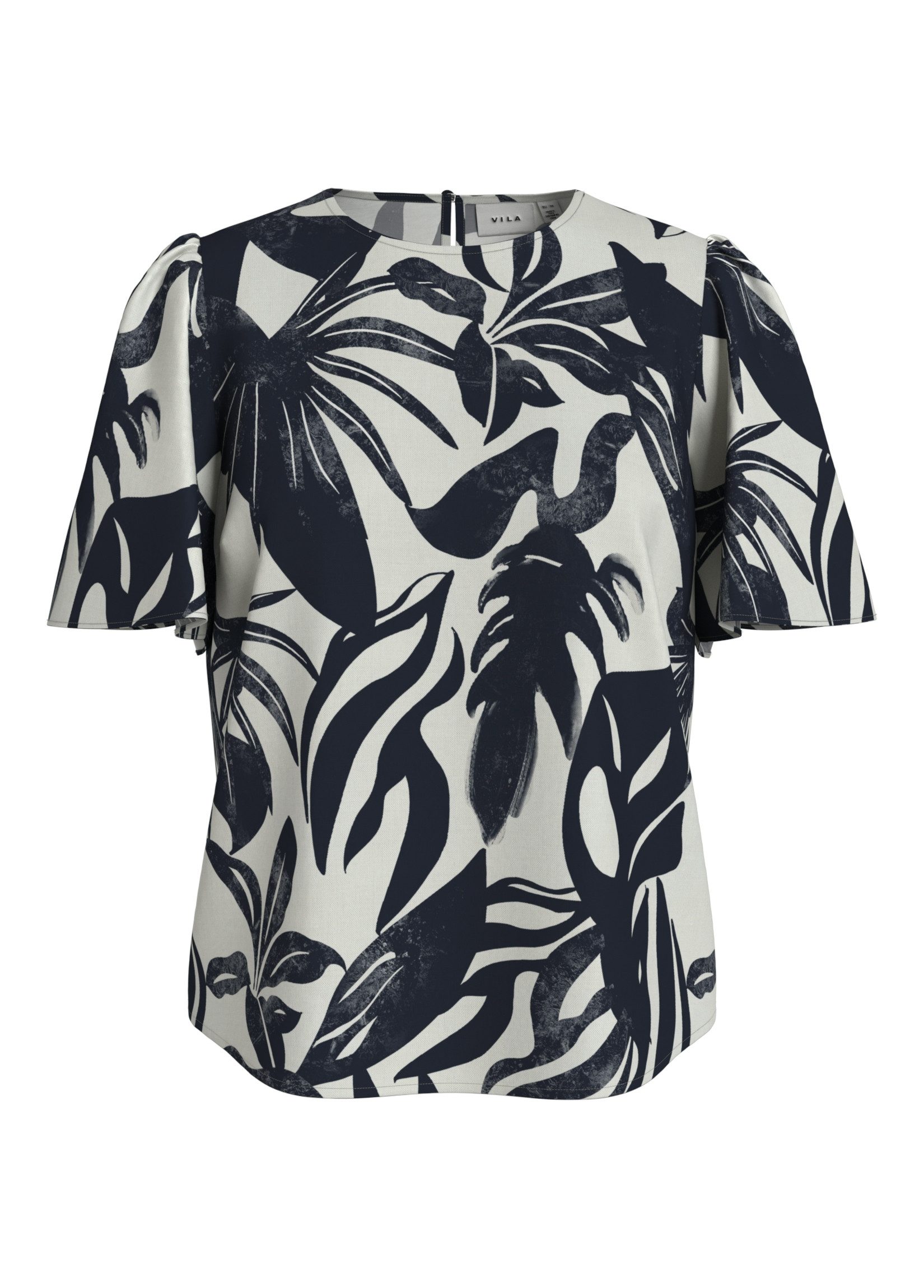 Vila Блузкиshirt Blumenmuster, Rundhalsausschnitt, Kurzarm VILISA O-NECK 2/4 TOP/DFS