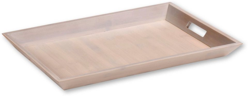 KESPER for kitchen & home Tablett, Bambus, (1-tlg), mit Tragegriffen,  FSC-zertifiziert, Serviertablett gefertigt aus FSC-zertifiziertem Bambus