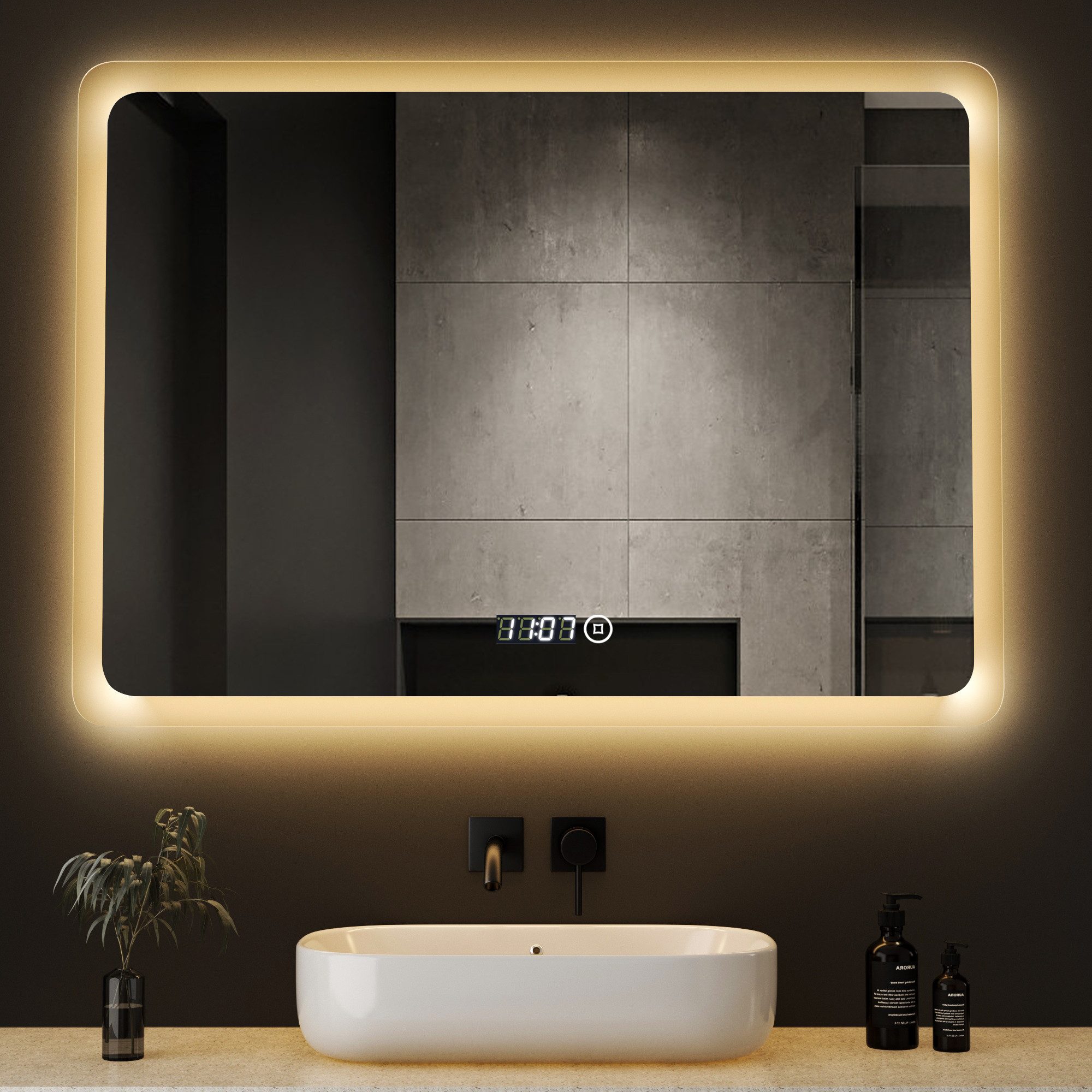 WDWRITTI Badspiegel Badezimmerspiegel mit Beleuchtung Wandspiegel Led Touch günstig online kaufen