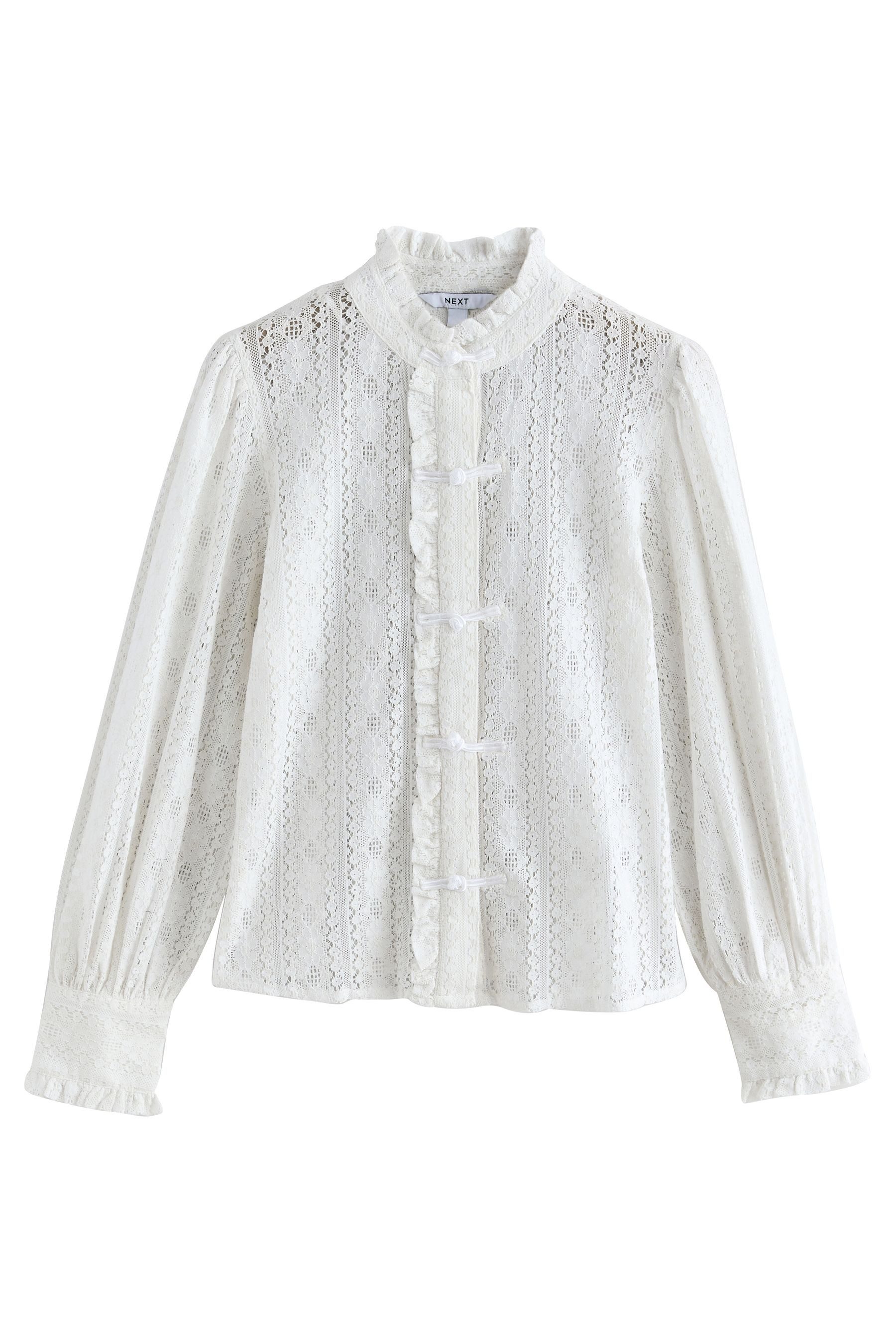 Next Langarmbluse Langärmelige Bluse mit Spitze (1-tlg)