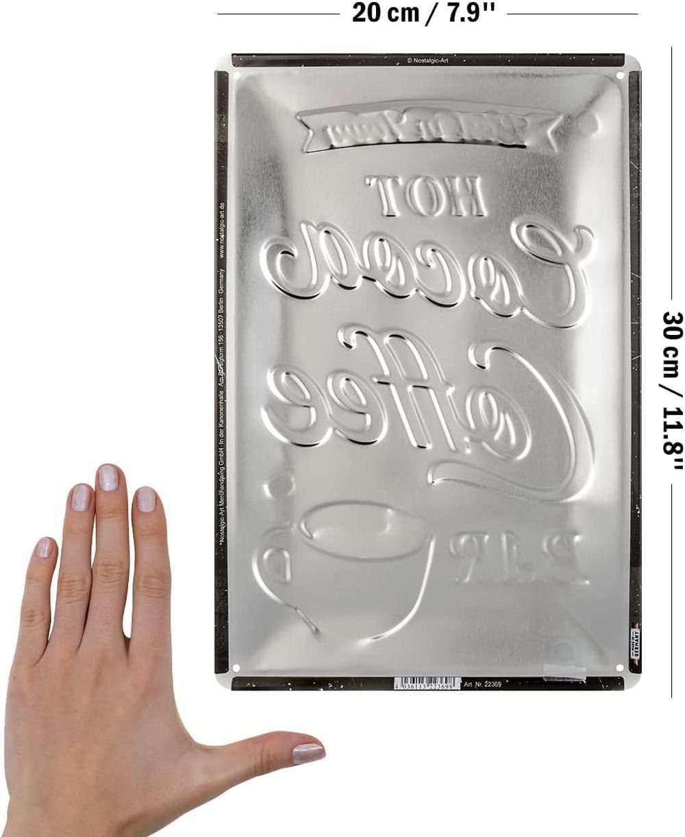 Nostalgic-Art Metallschild Blechschild 20 x 30cm - Hot Cocoa & Coffee