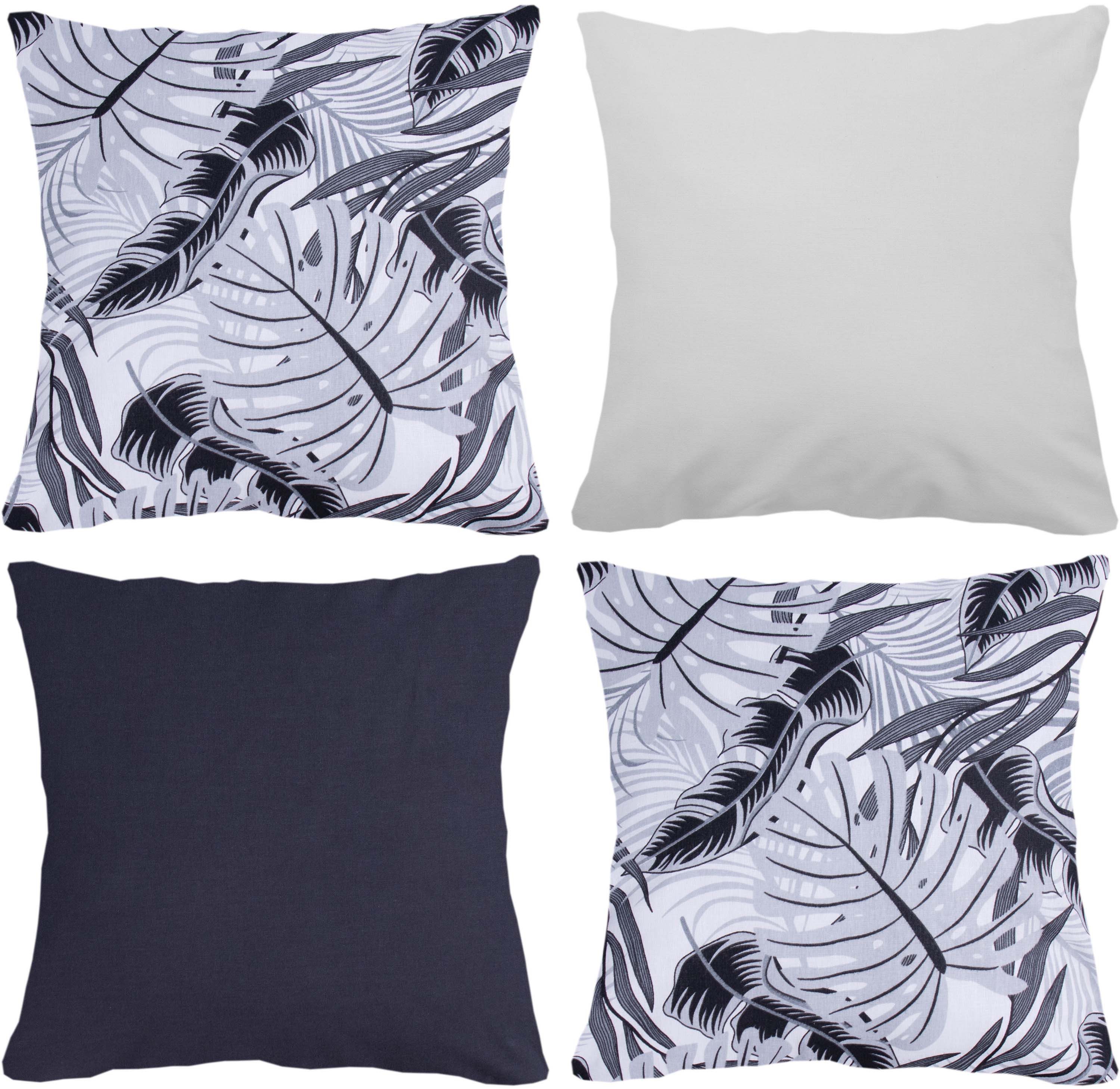 Amilian Dekokissen 4er Set - Dekokissen mit Füllung - 40x40 cm oder 50x50 cm - Kissen, Wunderschöne Muster