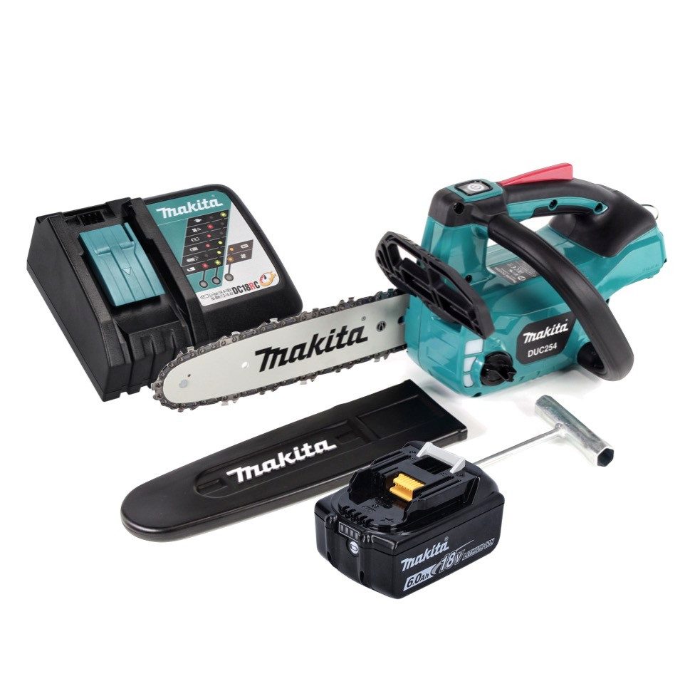 Makita Benzin-Kettensäge DUC 254 RG1 Akku Kettensäge 18 V 25 cm Brushless + 1x Akku 6,0 Ah + L