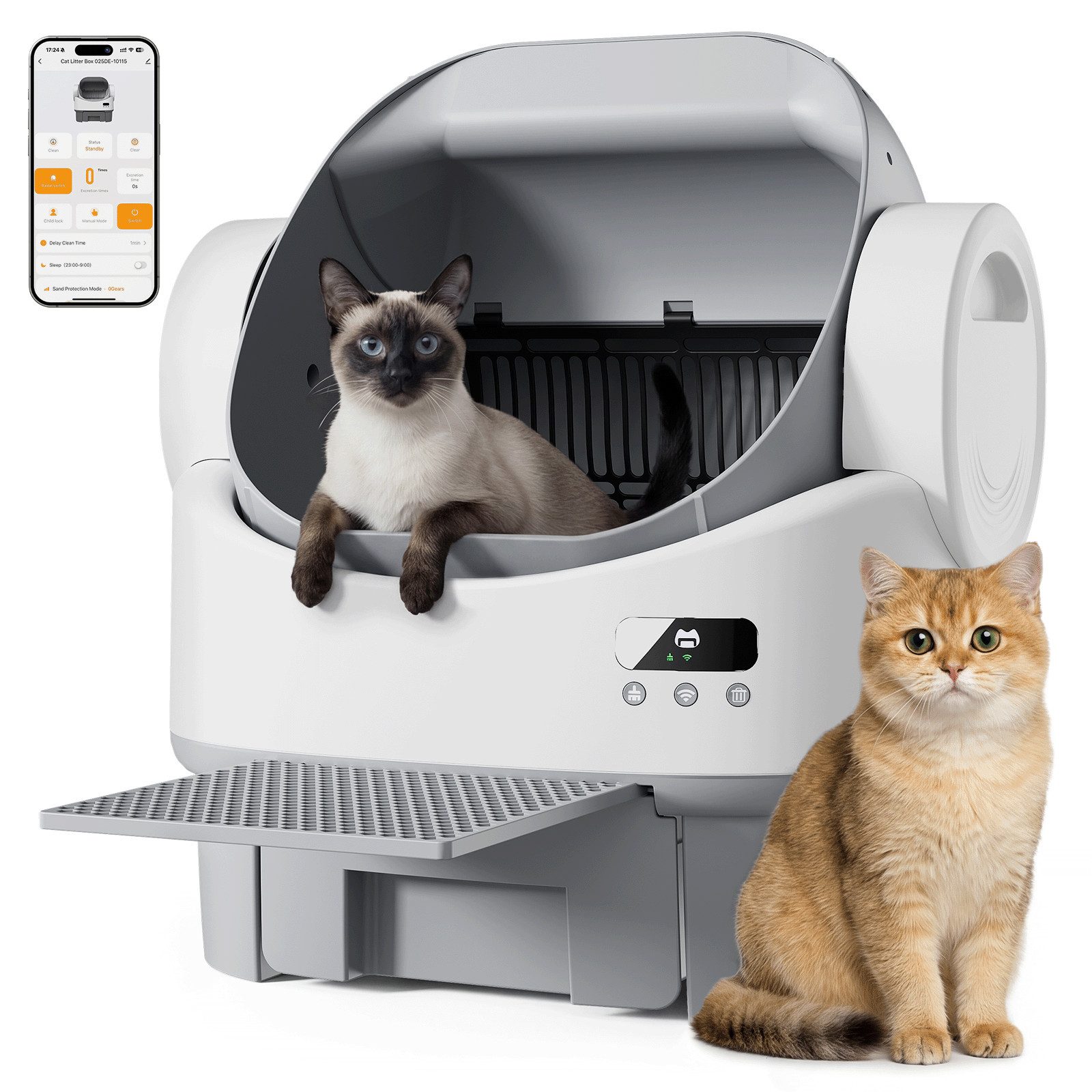 Katzentoilette Offenes katzenklo selbstreinigend,APP Steuerung,für Mehrkatzzen