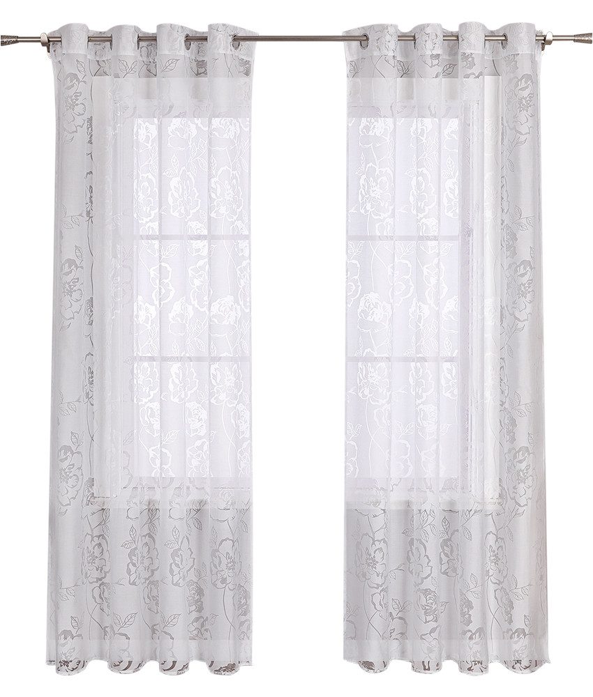 Joyswahl Gardine Rosa (1 St), Ösen, transparent, Ausbrenner, Volie Ausbrenn günstig online kaufen