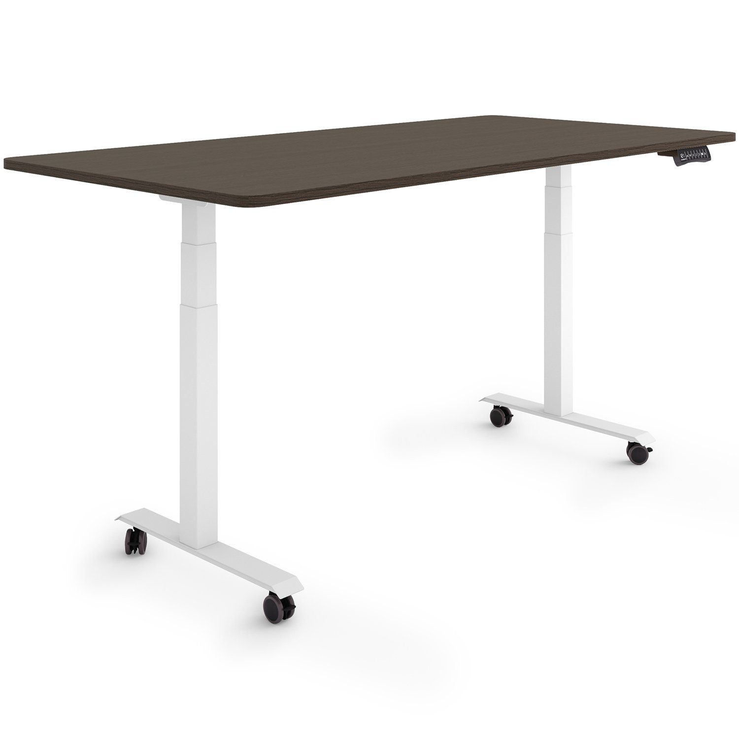 ESMART Schreibtisch ESMART Höhe: Tischplatte: / Weiß cm 160 cm x 80 Rollen Germany, 60,5 125,5 - Ebenholz auf Rahmen