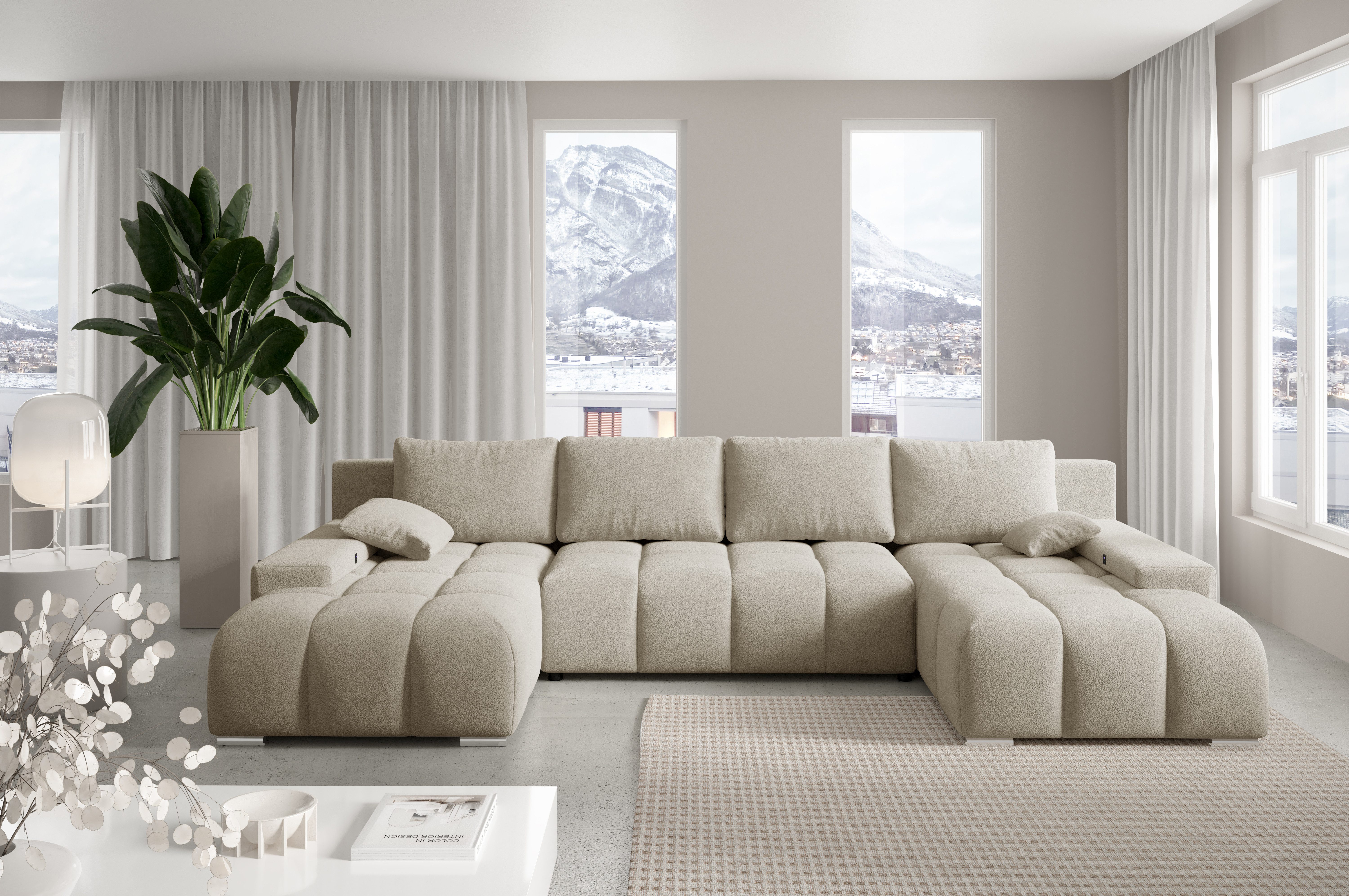 PROMETO Möbel Ecksofa Ecksofa Couch U-Form, günstig online kaufen