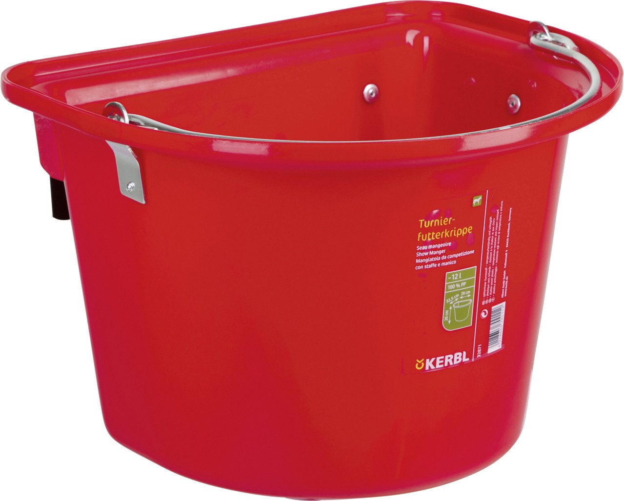 Kerbl Futterbehälter Kerbl Futterkrippe rot mit Einhängebügel +, Metall