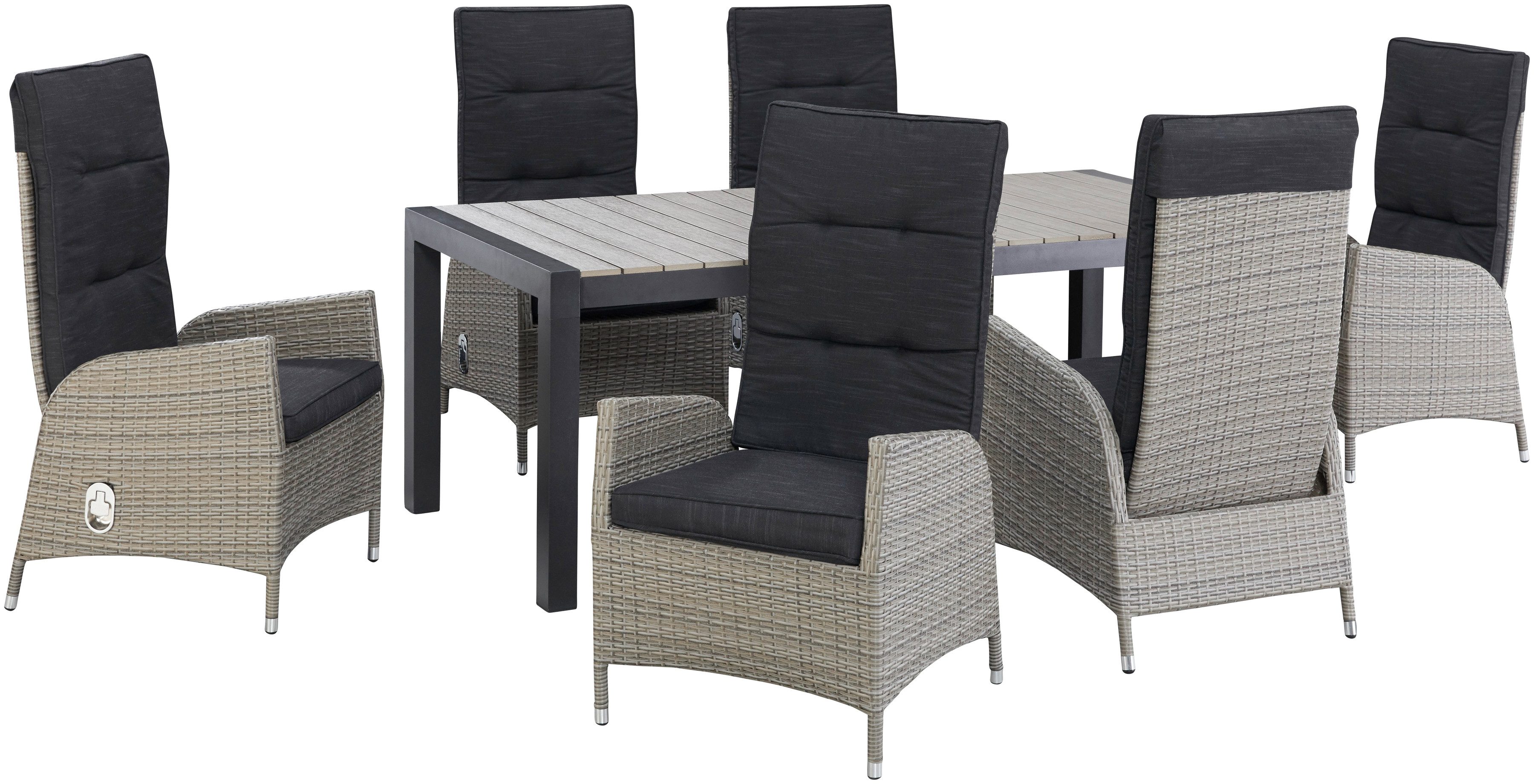 KONIFERA Garten-Essgruppe Alva, (Set, 13-tlg., 6x günstig online kaufen