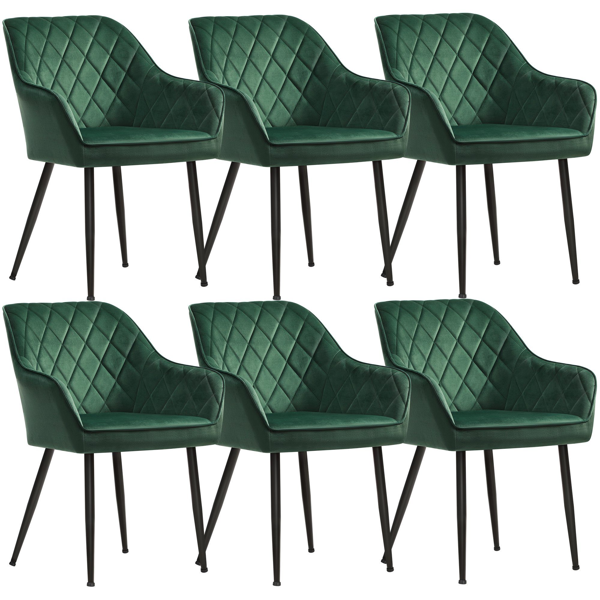 SONGMICS Esszimmerstuhl (6 St), Polsterstühle, Samt, Metallbeine günstig online kaufen