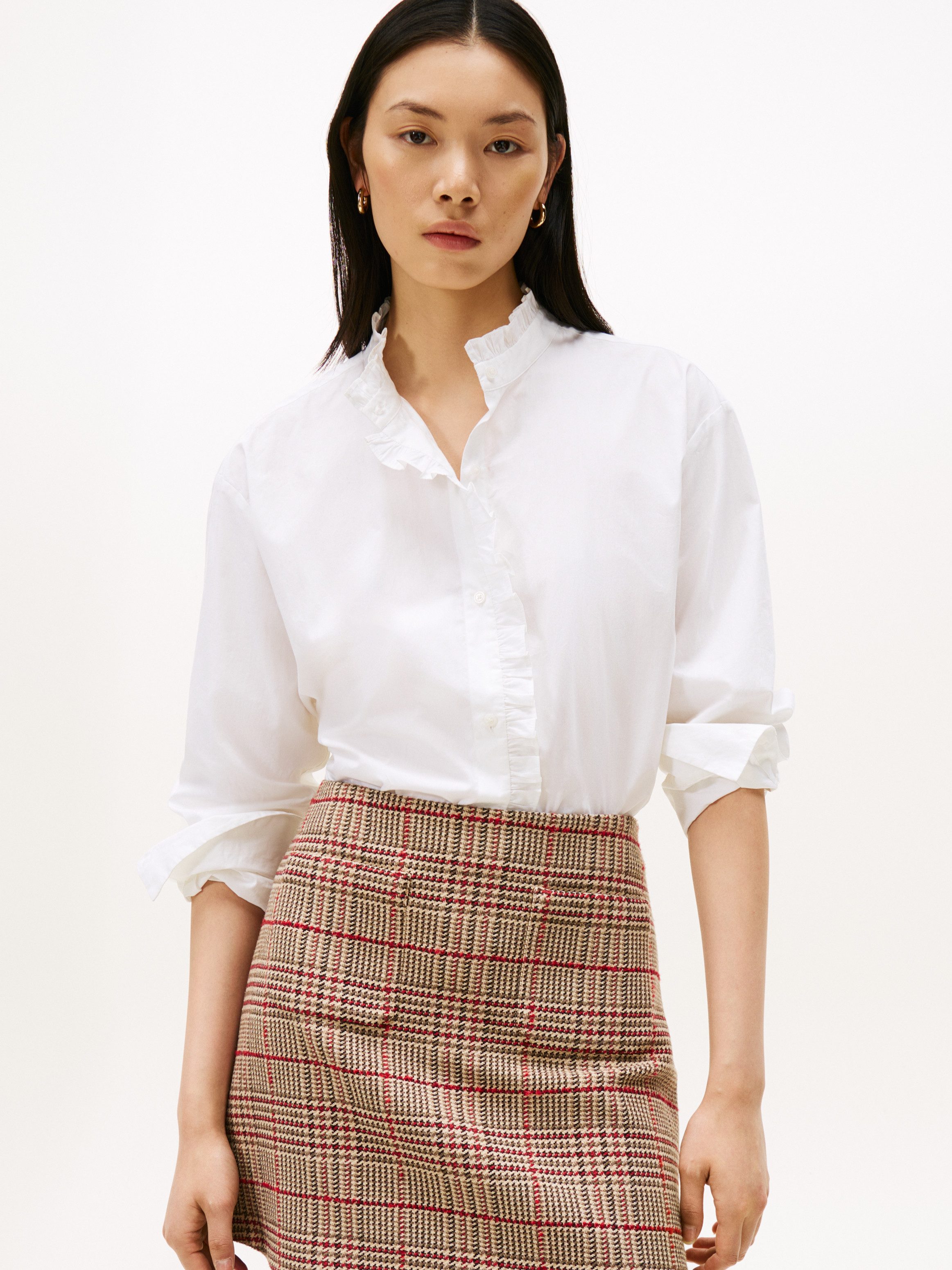 Tommy Hilfiger Rüschenbluse POPLIN RUFFLE SHIRT günstig online kaufen