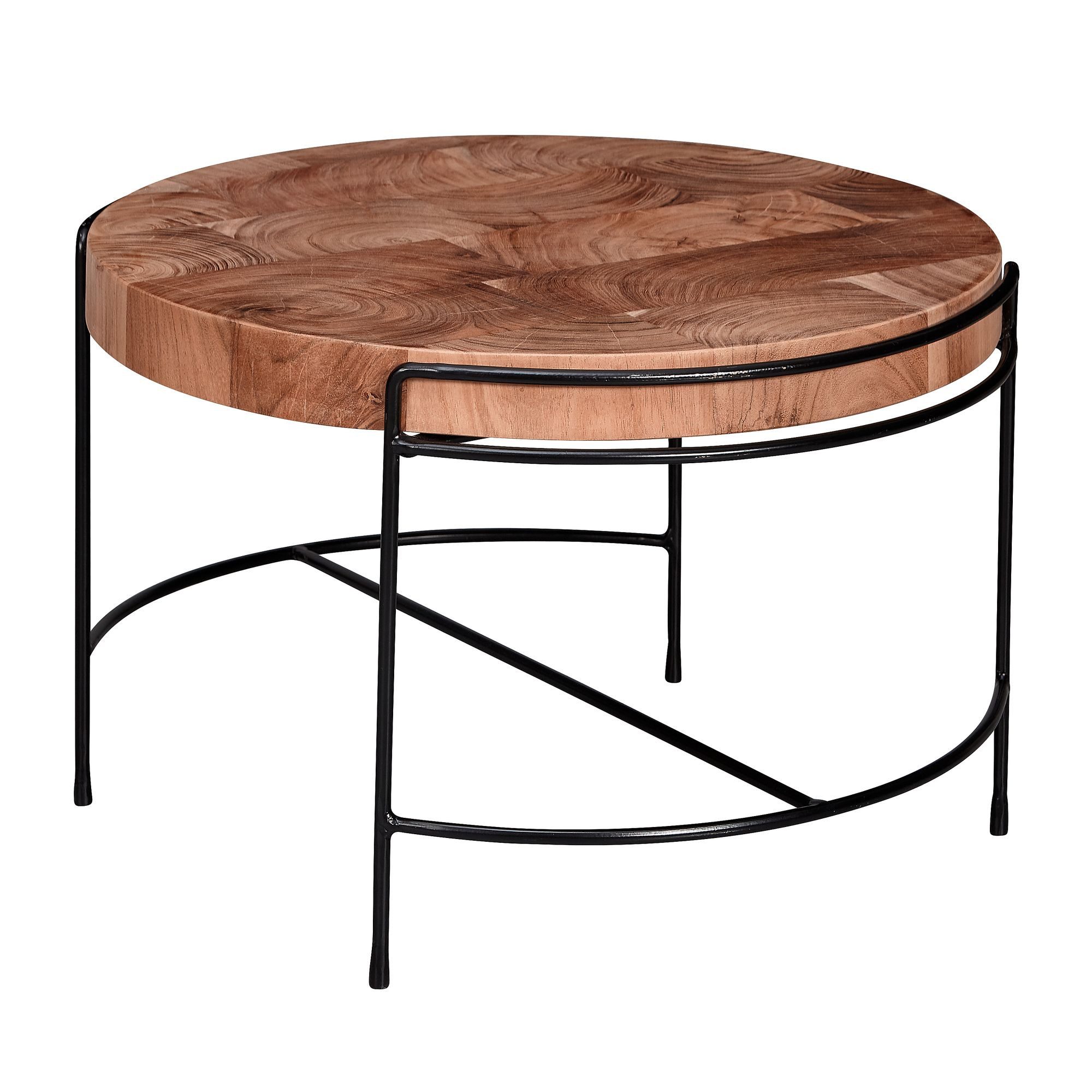 Wohnling Beistelltisch Couchtisch 62x40x62 cm Sofatisch Akazie Massivholz / Metall. € 254,99