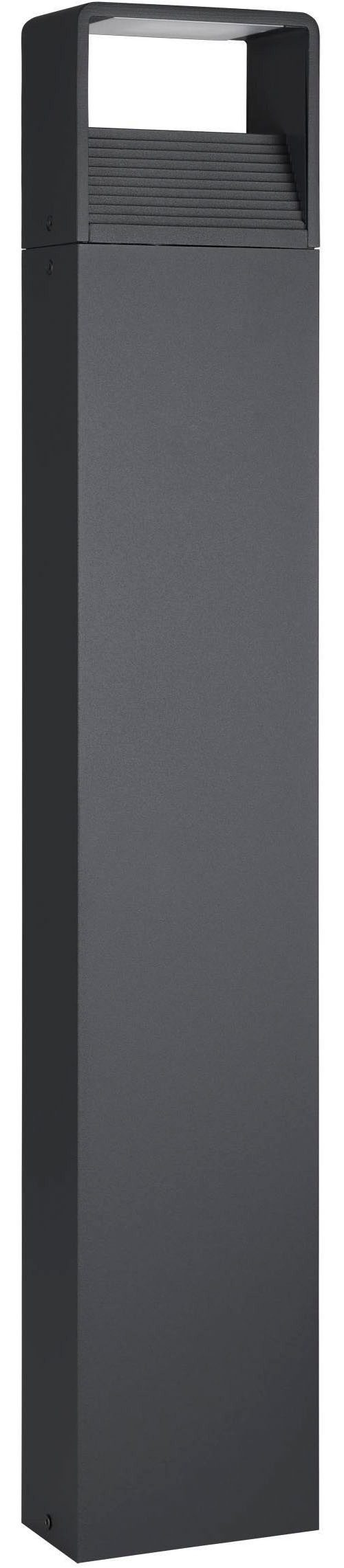 EGLO Stehlampe Doninni 1 Außen-Stehlampe, Außenleuchte aus Kunststoff, IP44, Lampe, LED fest integriert, Warmweiß, Stehleuchte - L13,5 x B7,5 x H80 cm - anthrazit - 6,2W inkl.