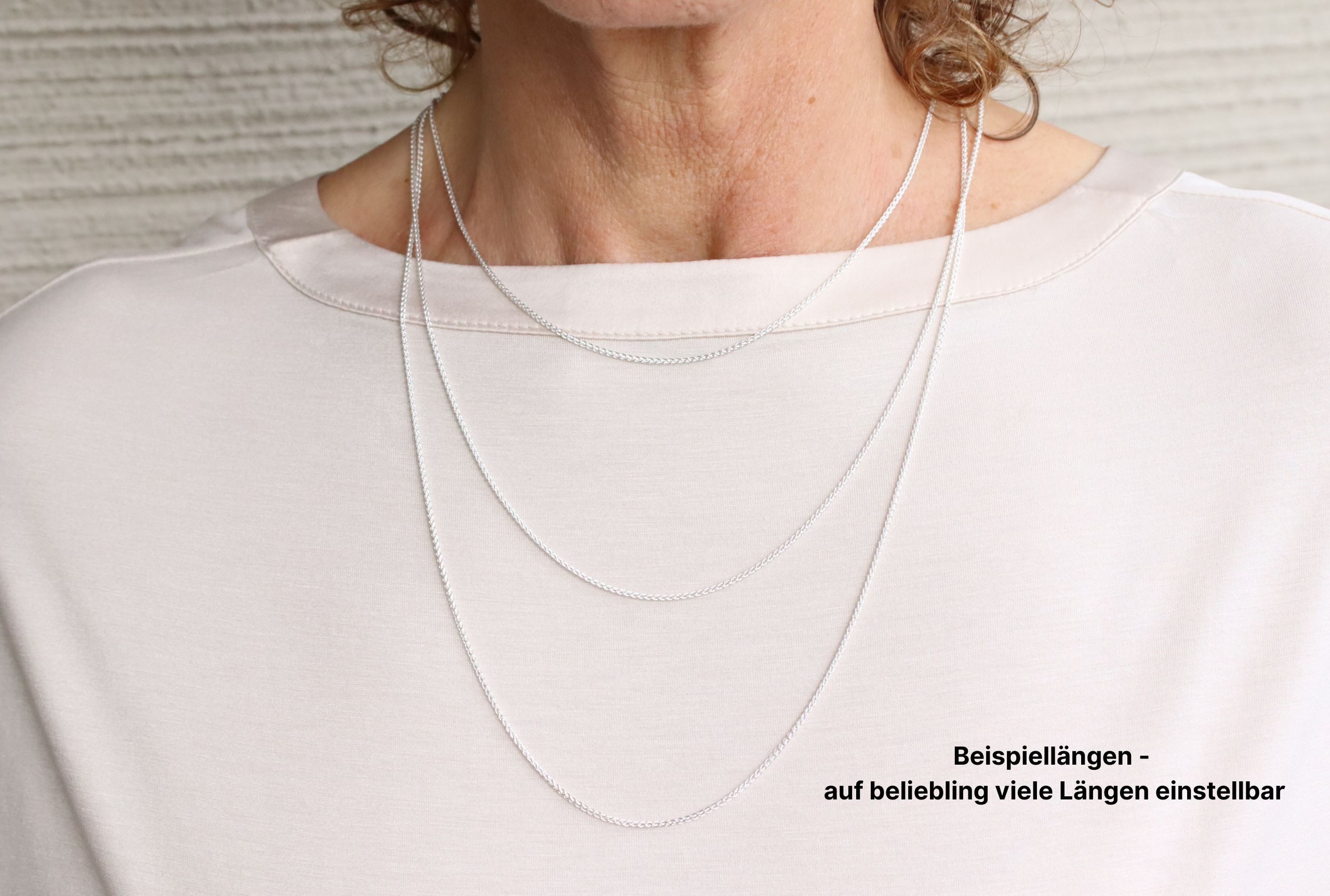 SILBERMOOS Statementkette Feine Längenverstellbare Kette im Fuchsschwanz-Look, 925 Sterling Silber