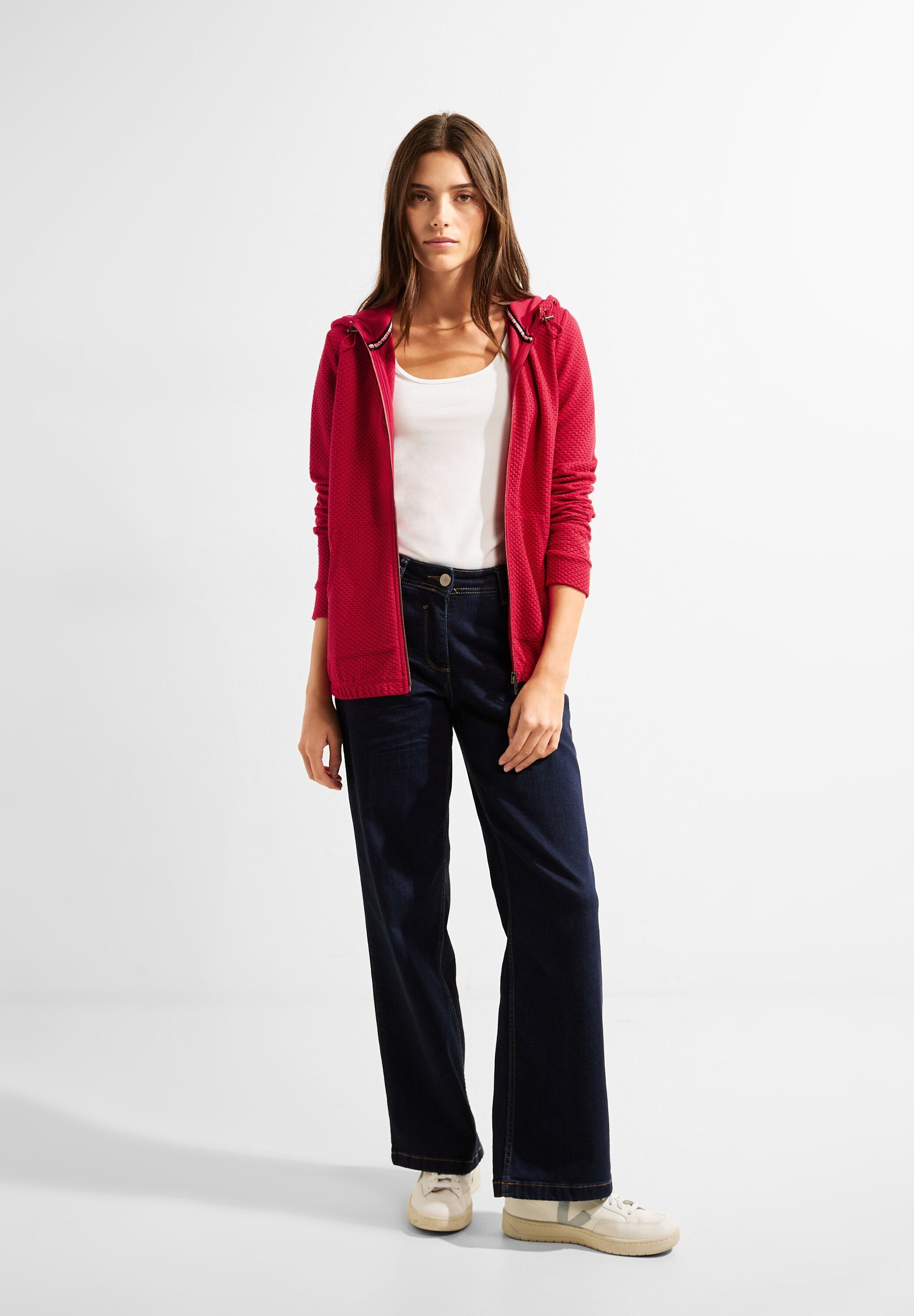 casual Shirtjacke Struktur Cecil mit red