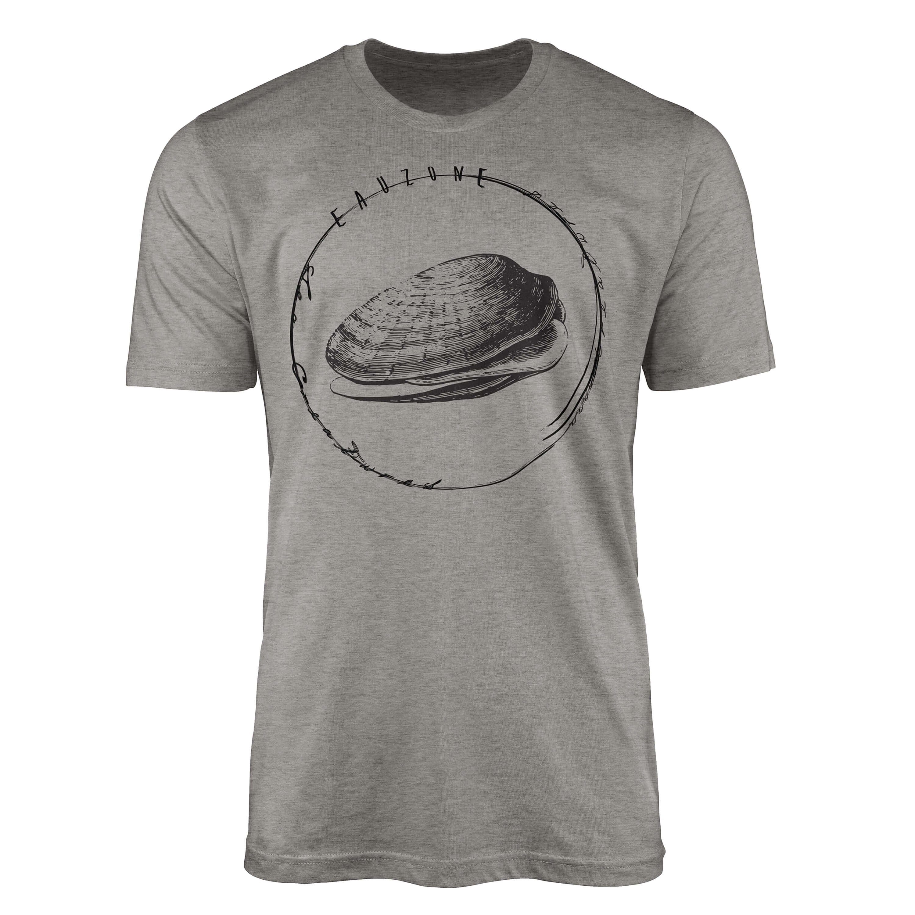 Fische Struktur / feine Ash Sea und - Serie: Sea Creatures, sportlicher Sinus T-Shirt Art T-Shirt 065 Schnitt Tiefsee