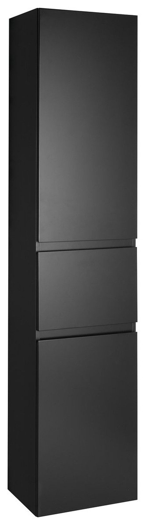 Aqualine Seitenschrank ALTAIR Hochschrank mit Wäschekorb 40x184x31cm, schwarz matt, links Aqualine-AI685L