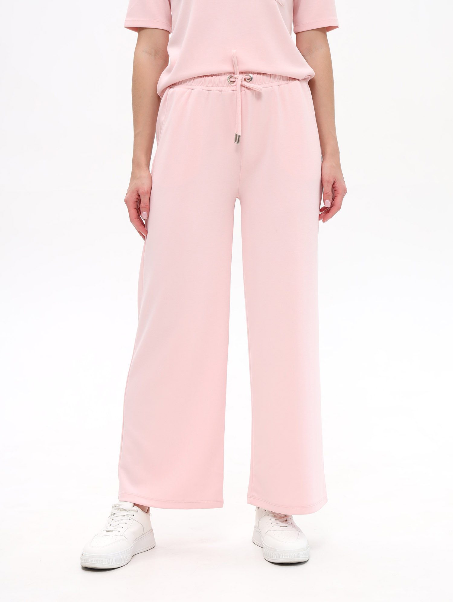 Schlupfhose in Rosa, breit geschnitten