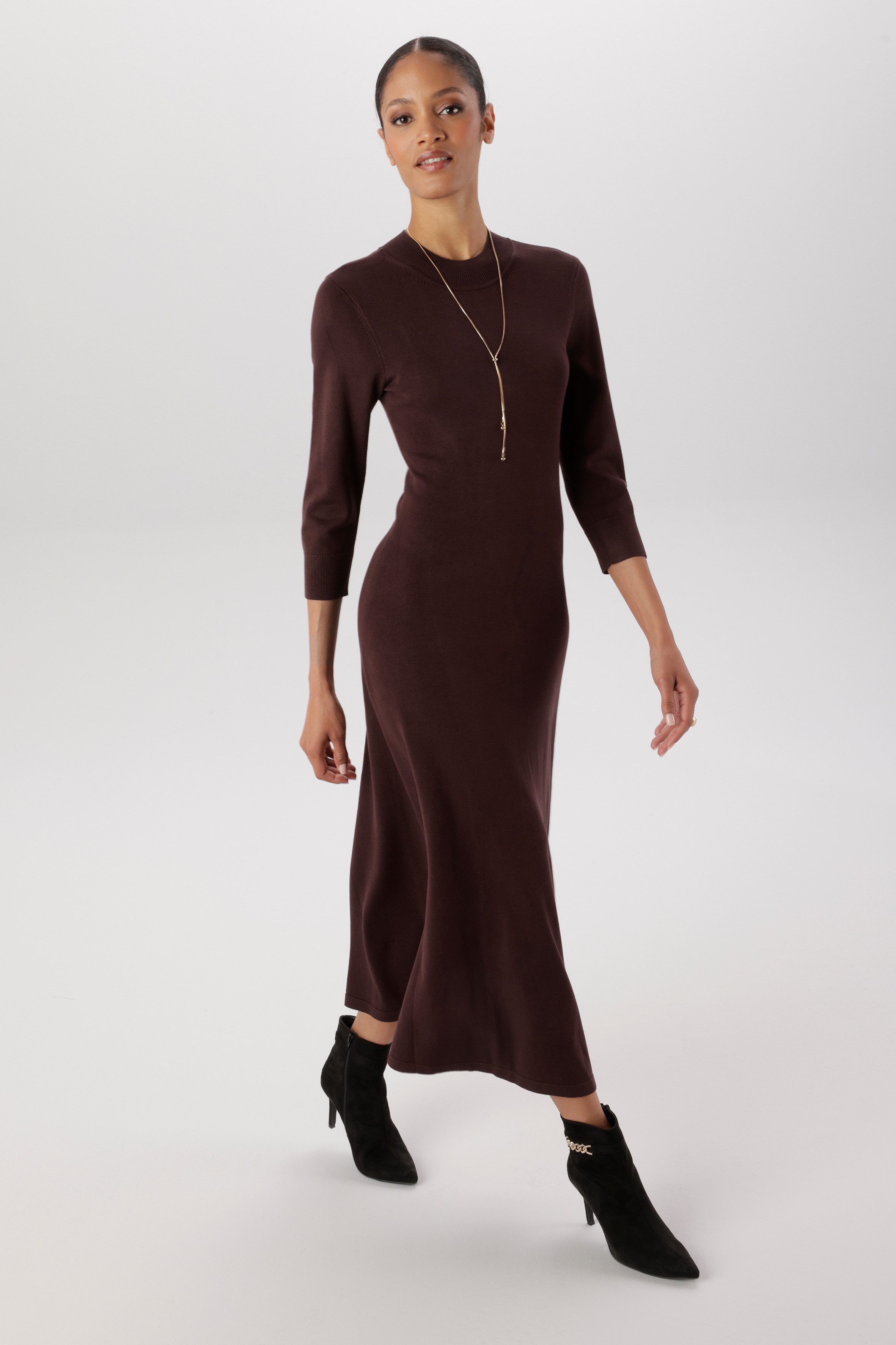 Aniston SELECTED Strickkleid mit kleinem Stehkragen - NEUE KOLLEKTION