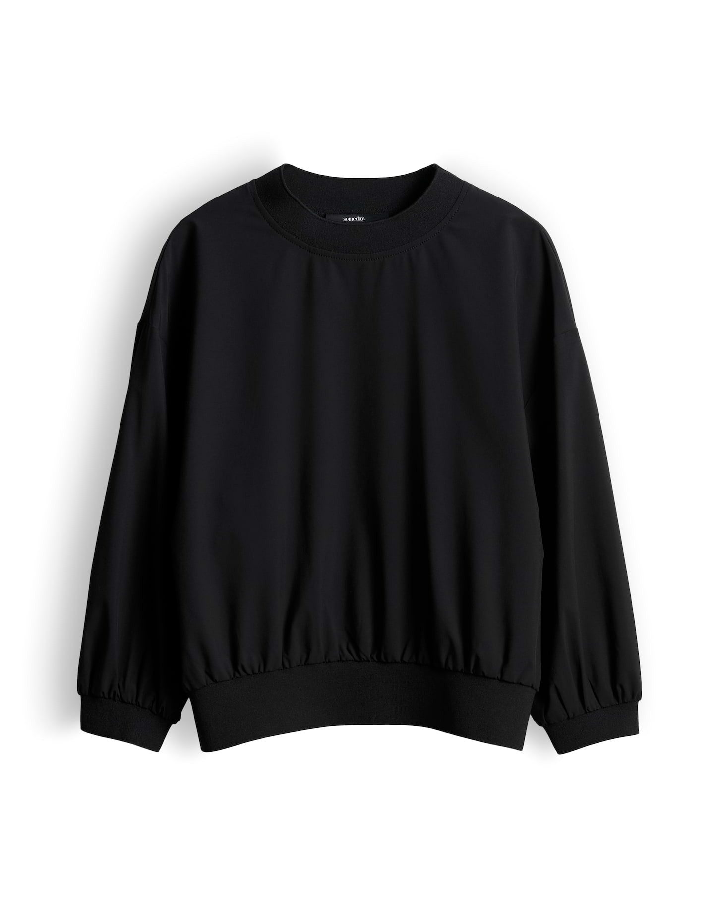 someday Satinbluse Zilvi aus Webware mit Rippbündchen Mit elastischen Bündchen für einen sportiven Look