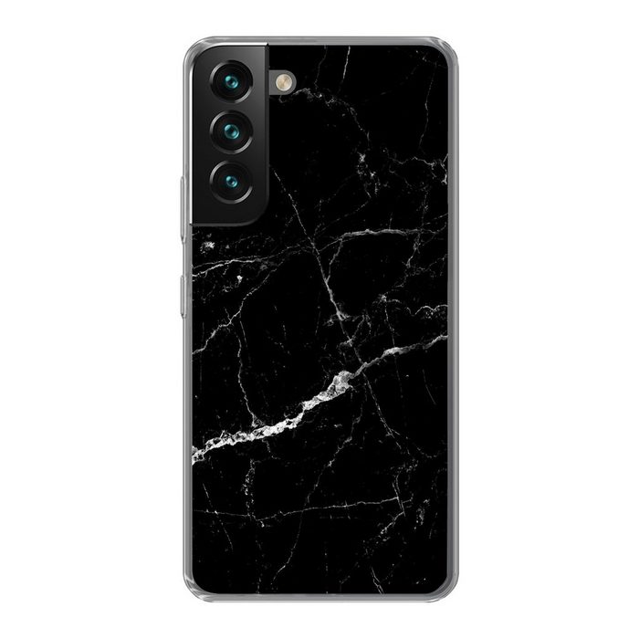 MuchoWow Handyhülle Marmor - Schwarz - Marmoroptik - Weiß - Luxus - Stein Phone Case Handyhülle Samsung Galaxy S22+ Silikon Schutzhülle