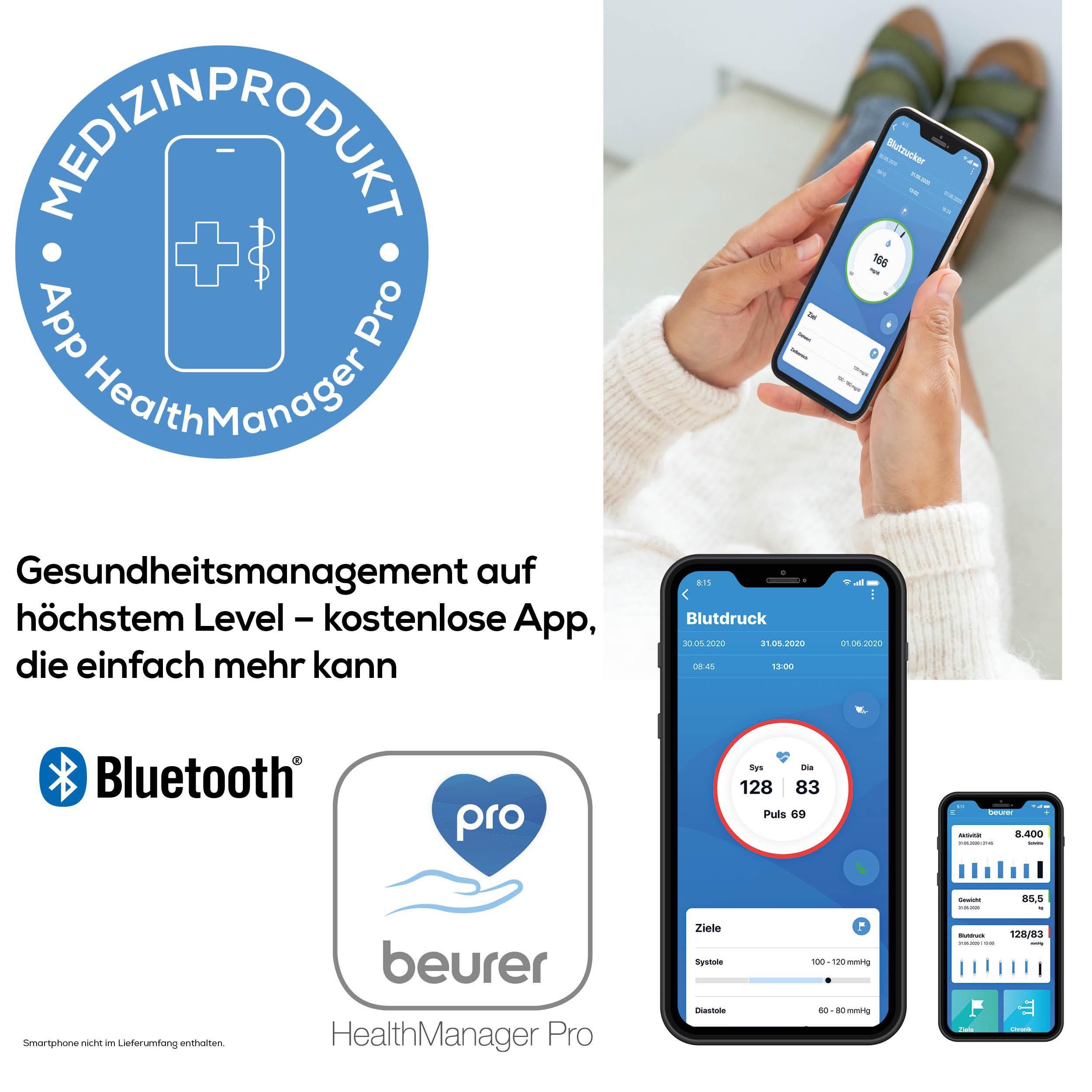 BEURER Handgelenk-Blutdruckmessgerät BC 54 mit farbigem Risikoindikator und Arrhythmie-Erkennung, Inkl. Aufbewahrungsbox und Blutdruckpass zur Dokumentation der – Bild 4 von 5