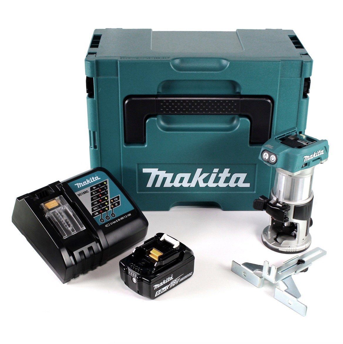Thumbnail - Makita Oberfräse DRT 50 RT1J Akku Multifunktionsfräse brushless 18V + 1x Akku 5,0 Ah +