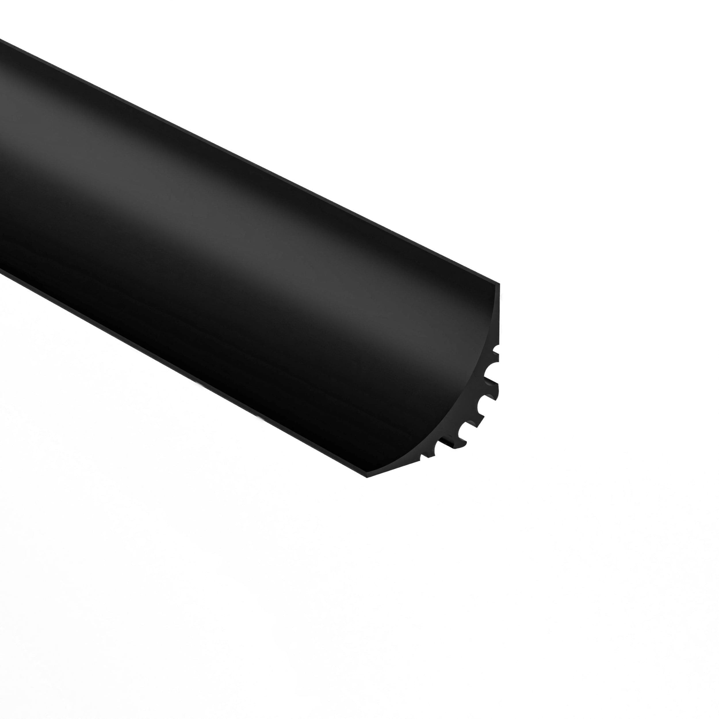 Quest Wandanschlussprofil Hohlkehle für Bodenbeläge, schwarz, 2 m (1-St), Hohlkehle 15 x 15 mm, 200 cm