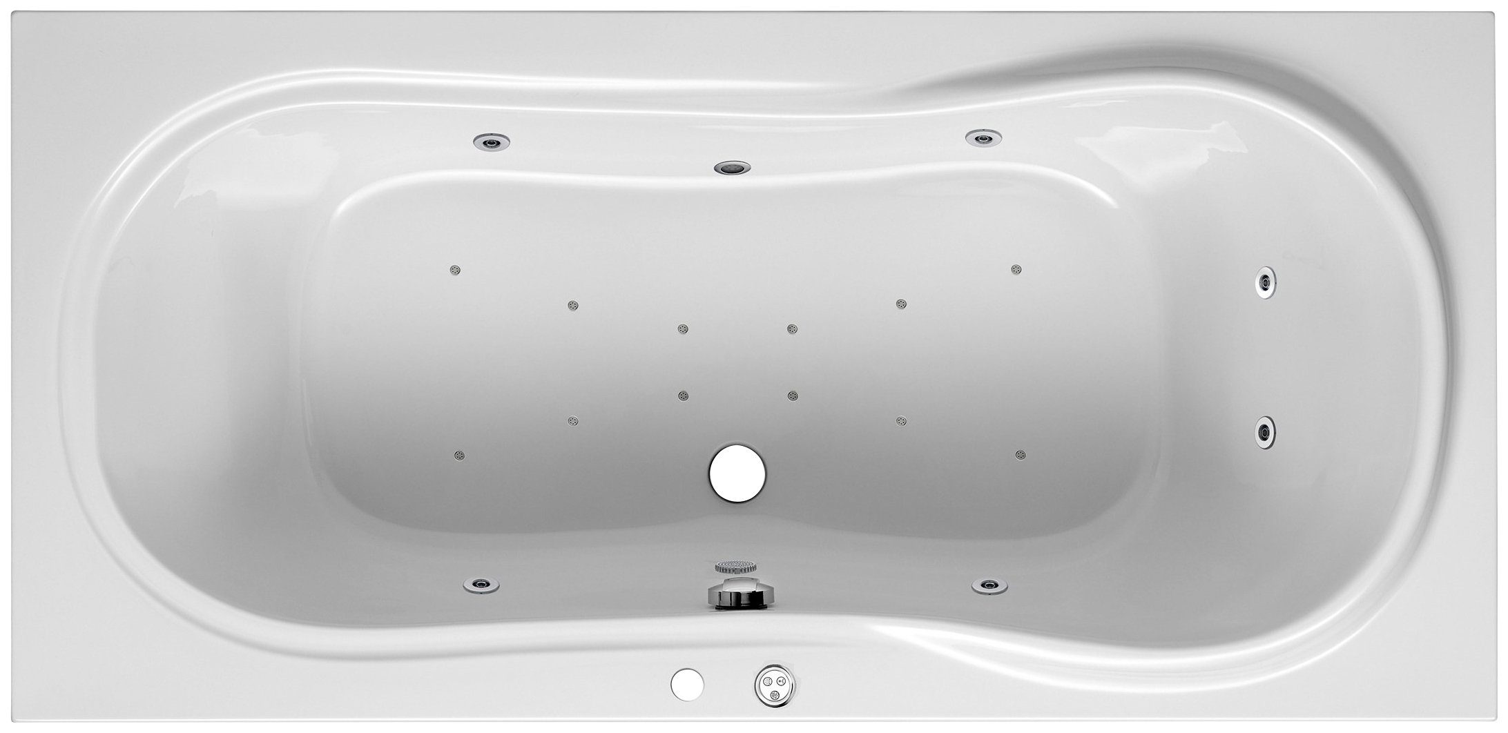 OTTOFOND Whirlpool-Badewanne Palma, (Komplett-Set, 1-tlg), Typ Premium, chrom