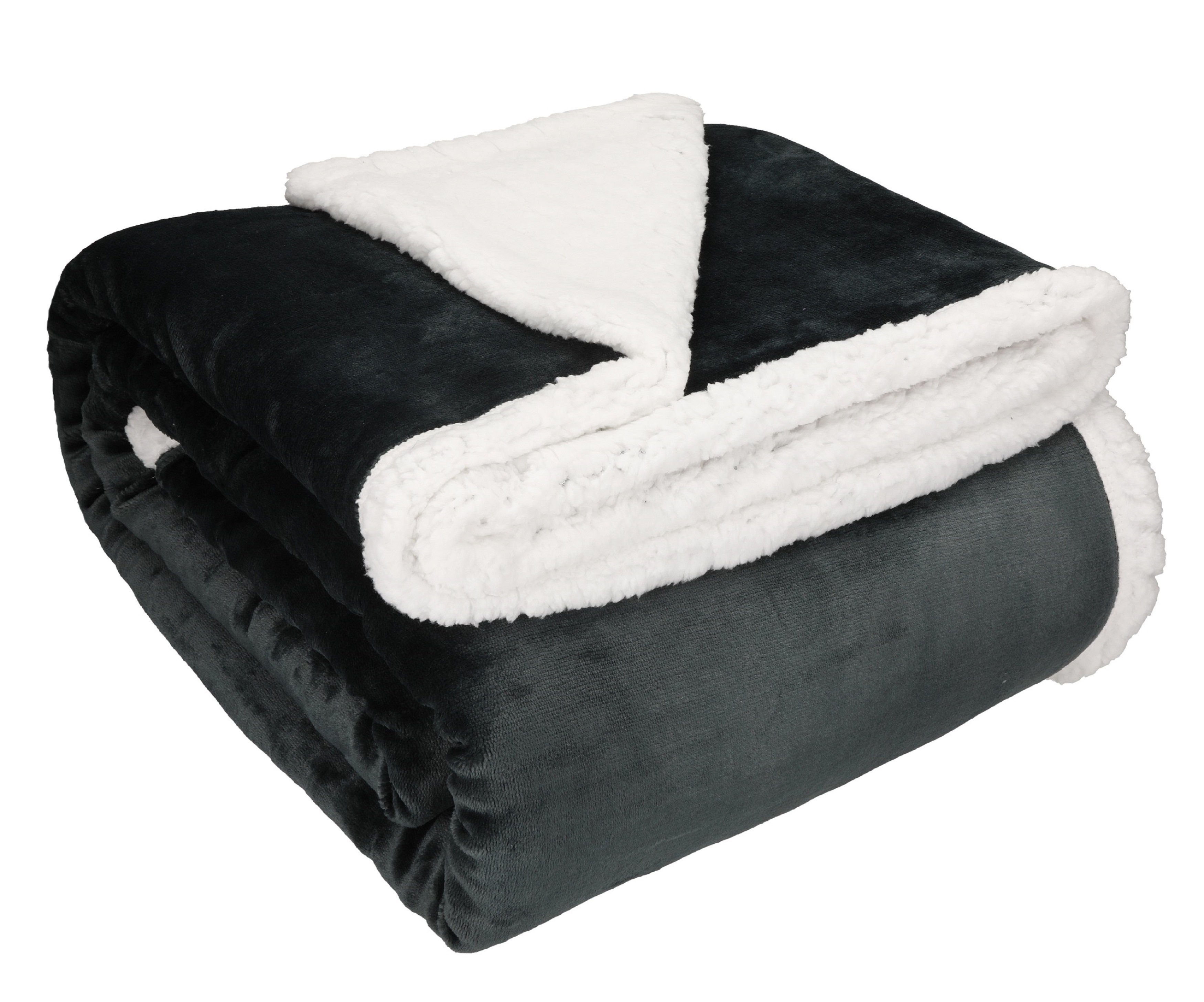 Wohndecke Luxus Flanell Sherpa Kuscheldecke XXL günstig online kaufen