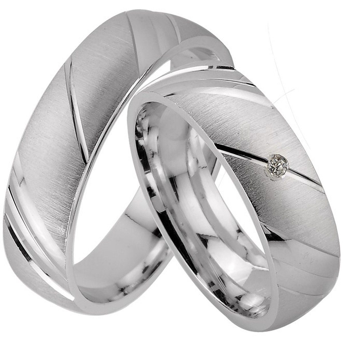 Trauringe123 Trauring Hochzeitsringe Verlobungsringe Trauringe Eheringe Partnerringe mit Zirkonia Stein, J70