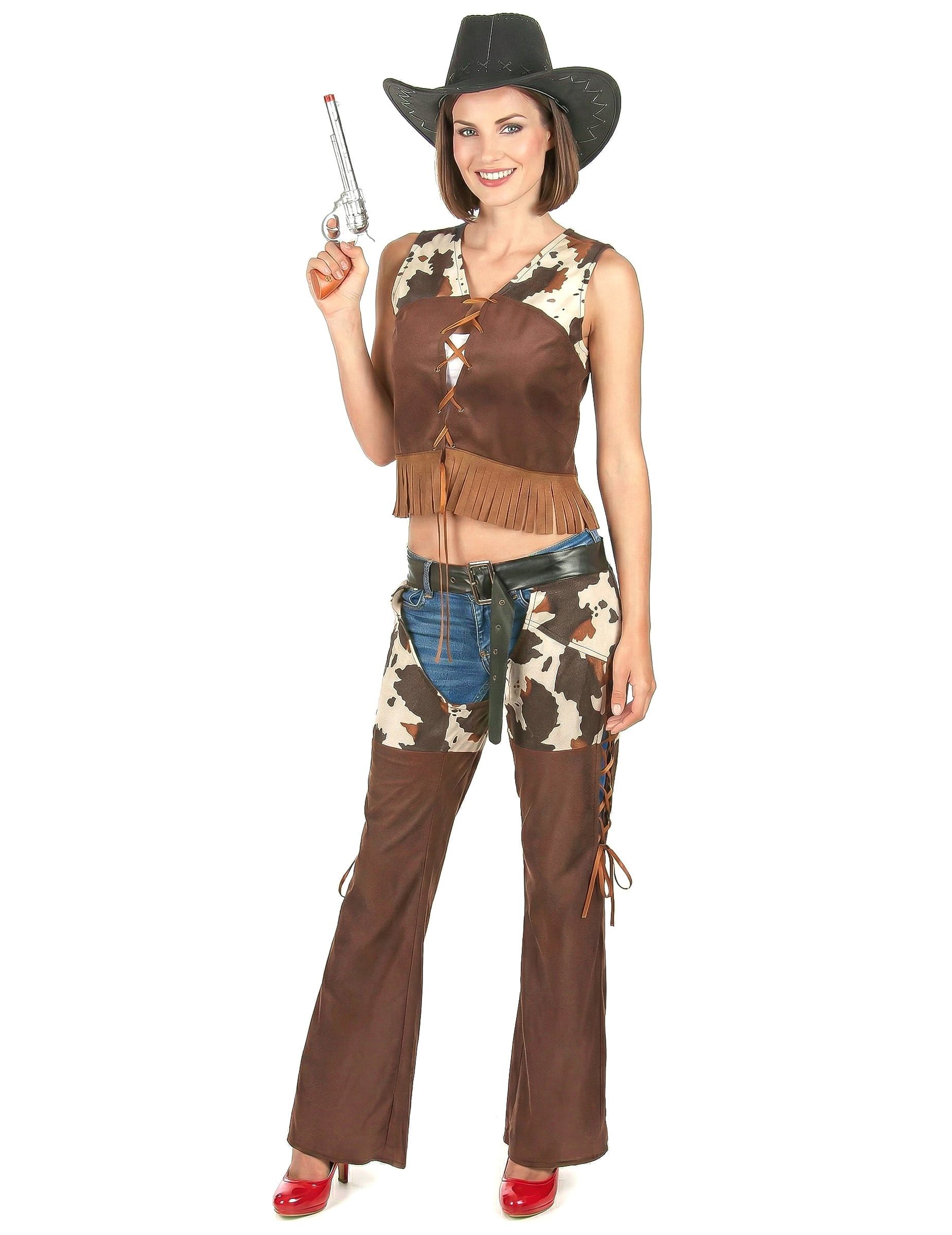 JADEO Kostüm Sexy Cowgirl Damenkostüm braun-beige