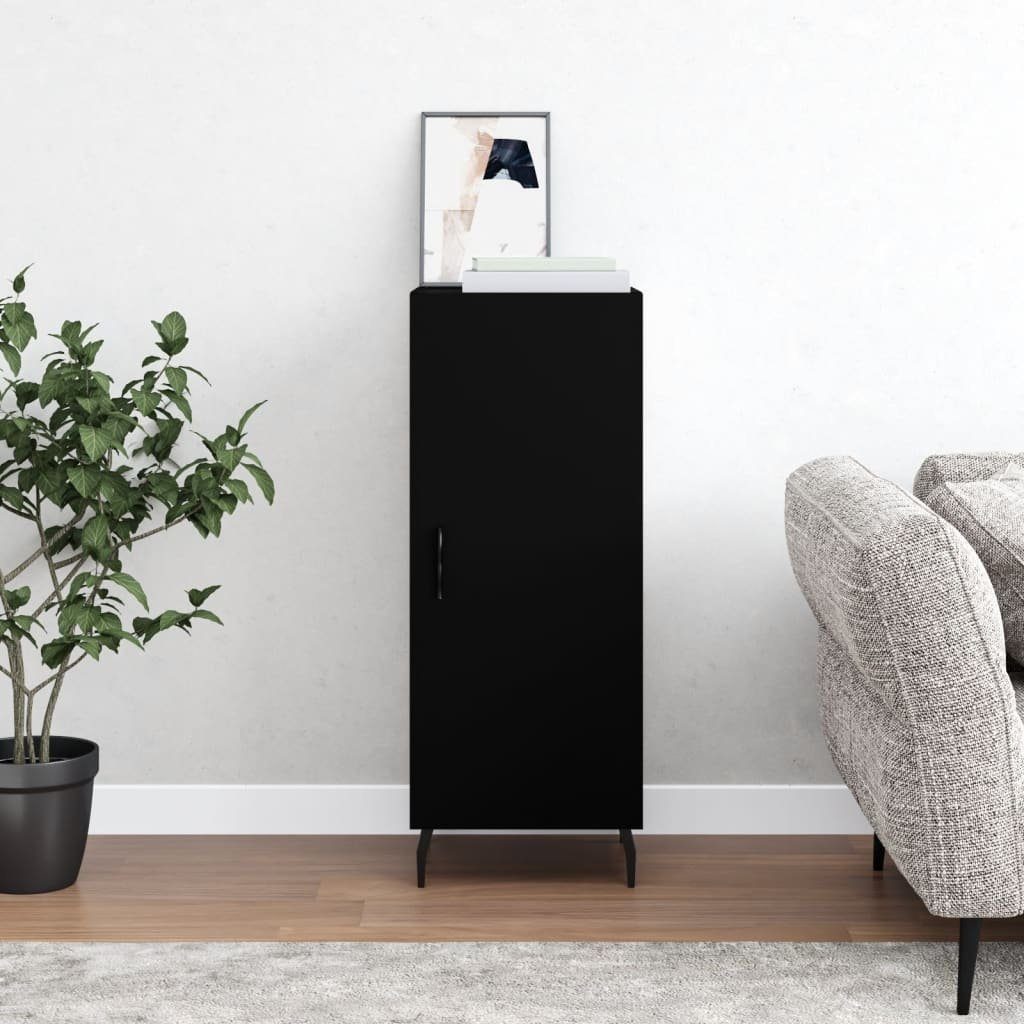 vidaXL Sideboard Sideboard Schwarz 34,5x34x90 cm Holzwerkstoff (1 St)