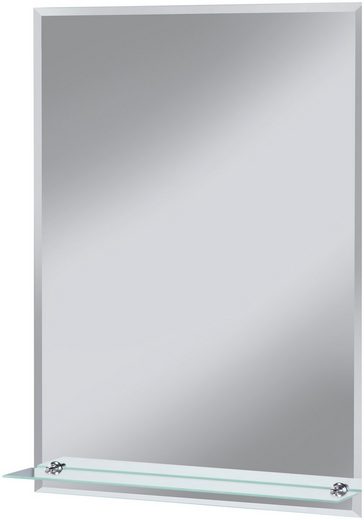 welltime Badspiegel »Flex«, mit Glasablage und Facettenschliff