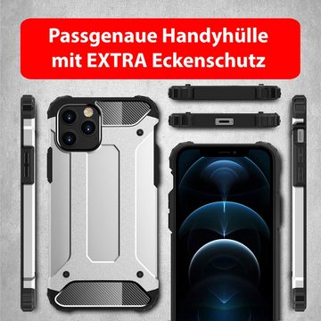 FITSU Handyhülle Outdoor Hülle für iPhone 12 Pro Max Schwarz, Robuste Handyhülle Outdoor Case stabile Schutzhülle mit Eckenschutz