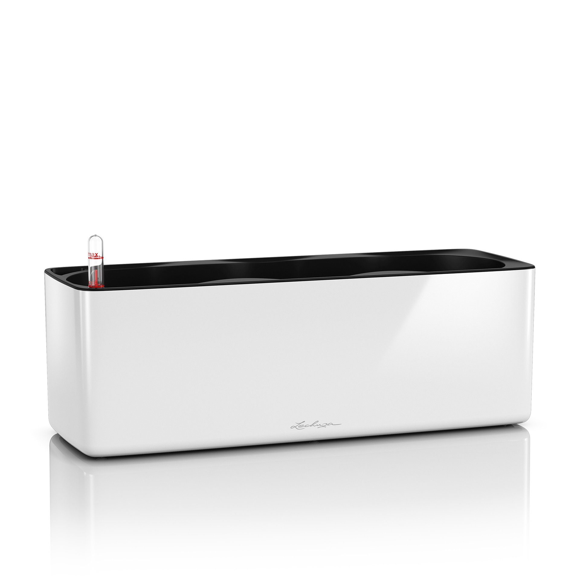 Lechuza® Kräutertopf Pflanzkasten Cube Glossy Triple weiß highgloss