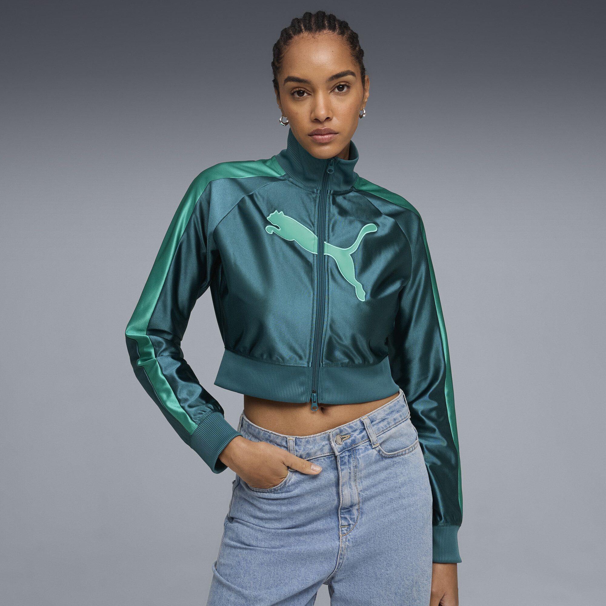PUMA Trainingsjacke FUTURE.PUMA.ARCHIVE T7 Cropped Trainingsjacke Damen günstig online kaufen