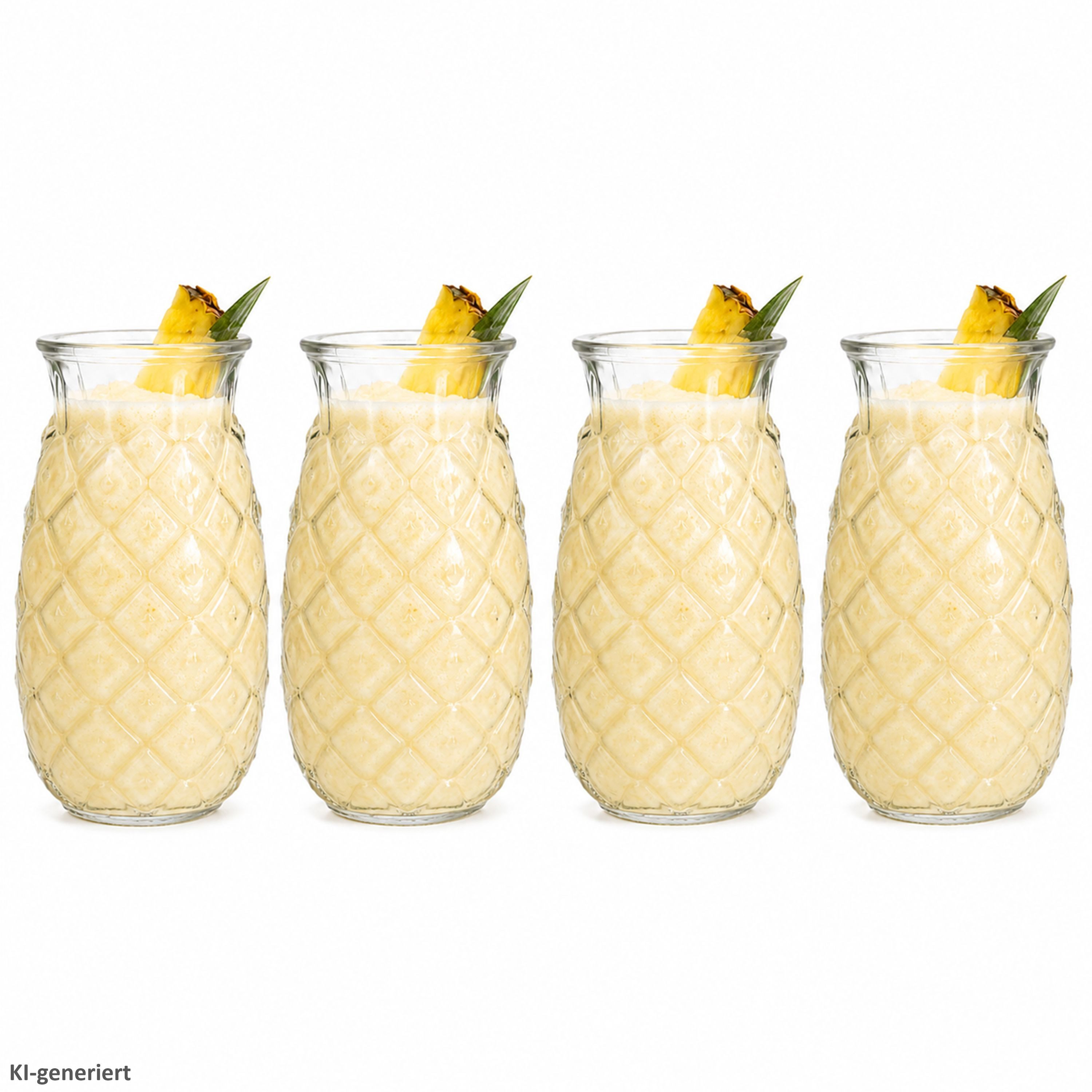 MamboCat Cocktailglas 4x Pina Ananas Gläser 400ml Cocktail-Glas transparent Longdrink Party, Glas