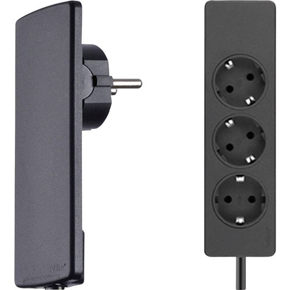 Evoline 3fach Steckdosenleiste mit Flachstecker 151000156100 Steckdosenleiste (Kabellänge 1.50 m)