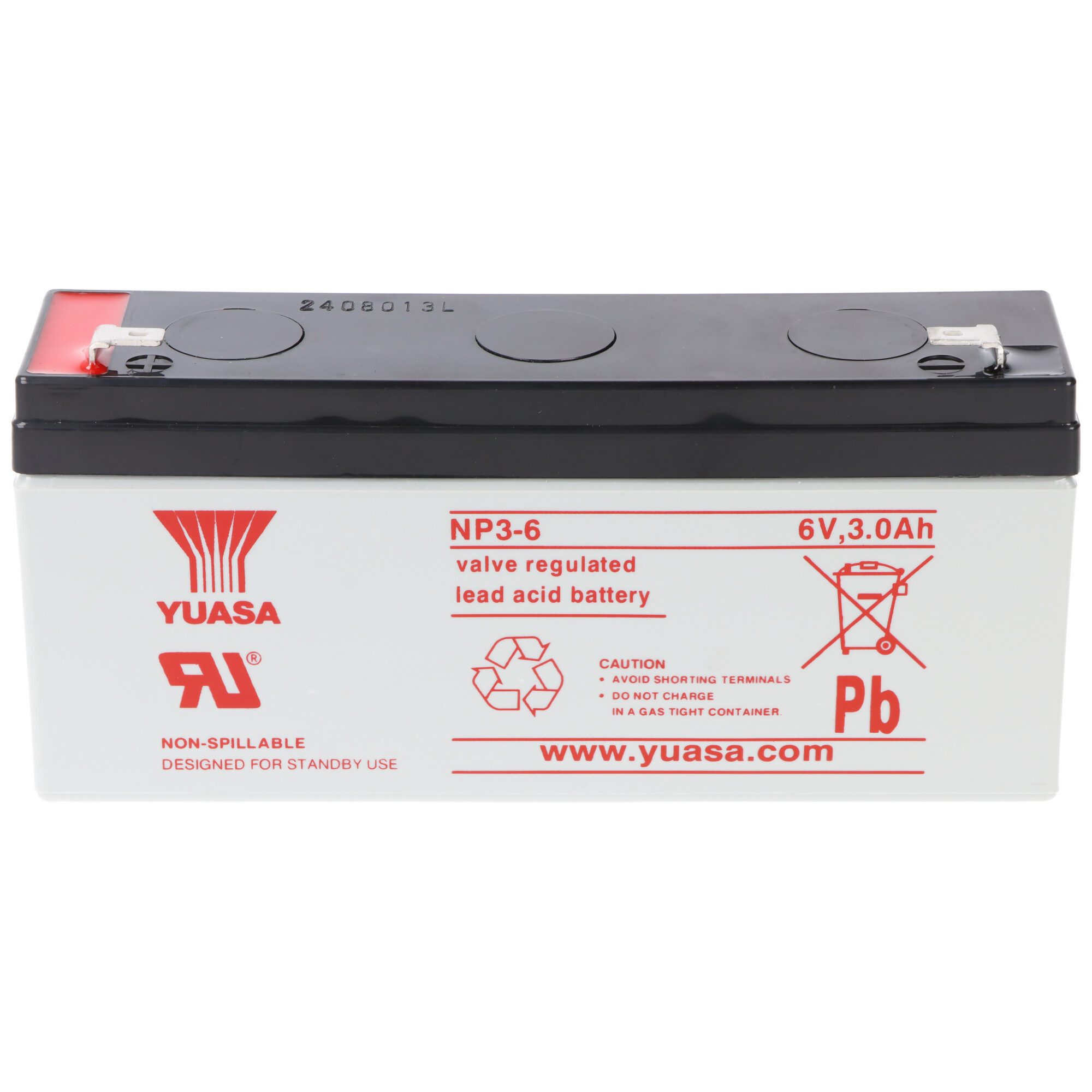 Yuasa Yuasa NP3-6 Akku Blei PB 6 Volt 3Ah Faston 4,8mm Akku 3000 mAh (6,0 V)