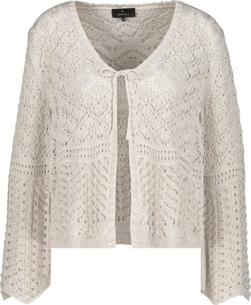 Monari Outdoorjacke Strickjacke mit Ajourmuster seashell günstig online kaufen