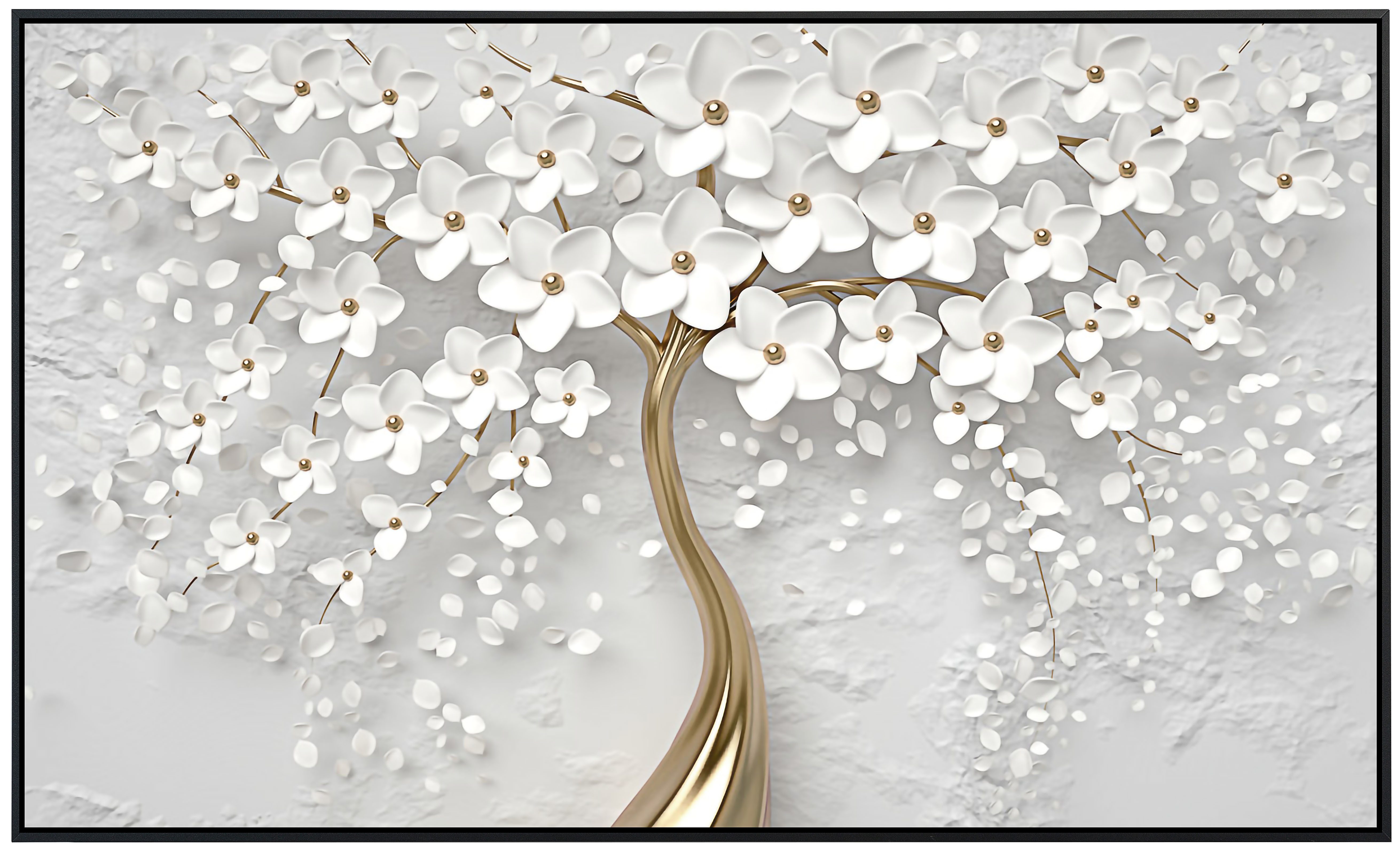 Papermoon Infrarotheizung INFRAROT-BILD-HEIZUNG, Blumen weiß gold, günstig online kaufen