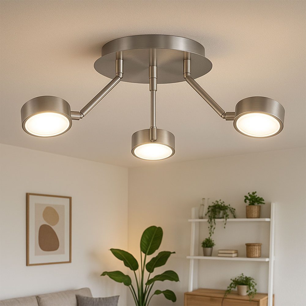 etc-shop LED Deckenleuchte, Leuchtmittel nicht inklusive, Deckenleuchte 3 Flammig Deckenlampe Strahler schwenkbar Spotleuchte