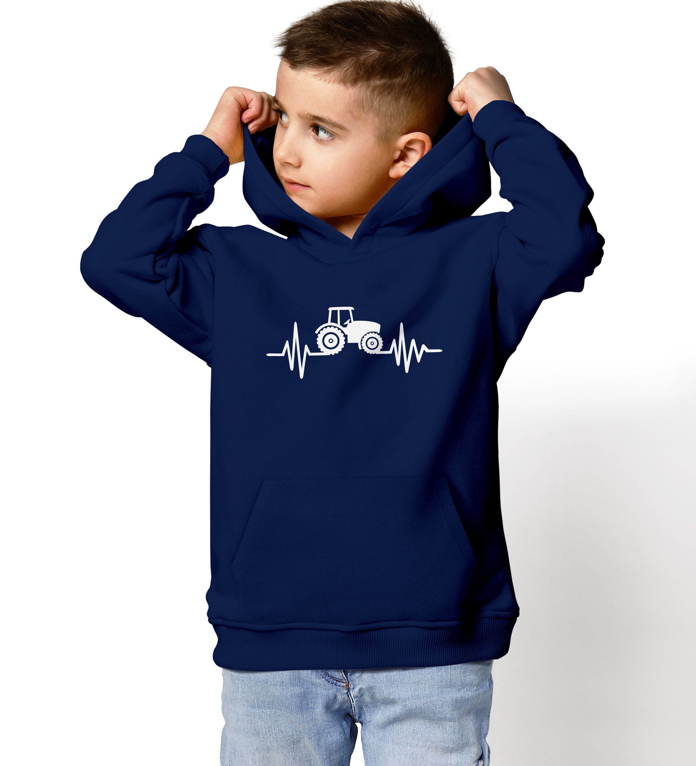 SpecialMe Hoodie Kinder Hoodie Jungen Traktor Trekker Aufdruck Print Jungengeschenke