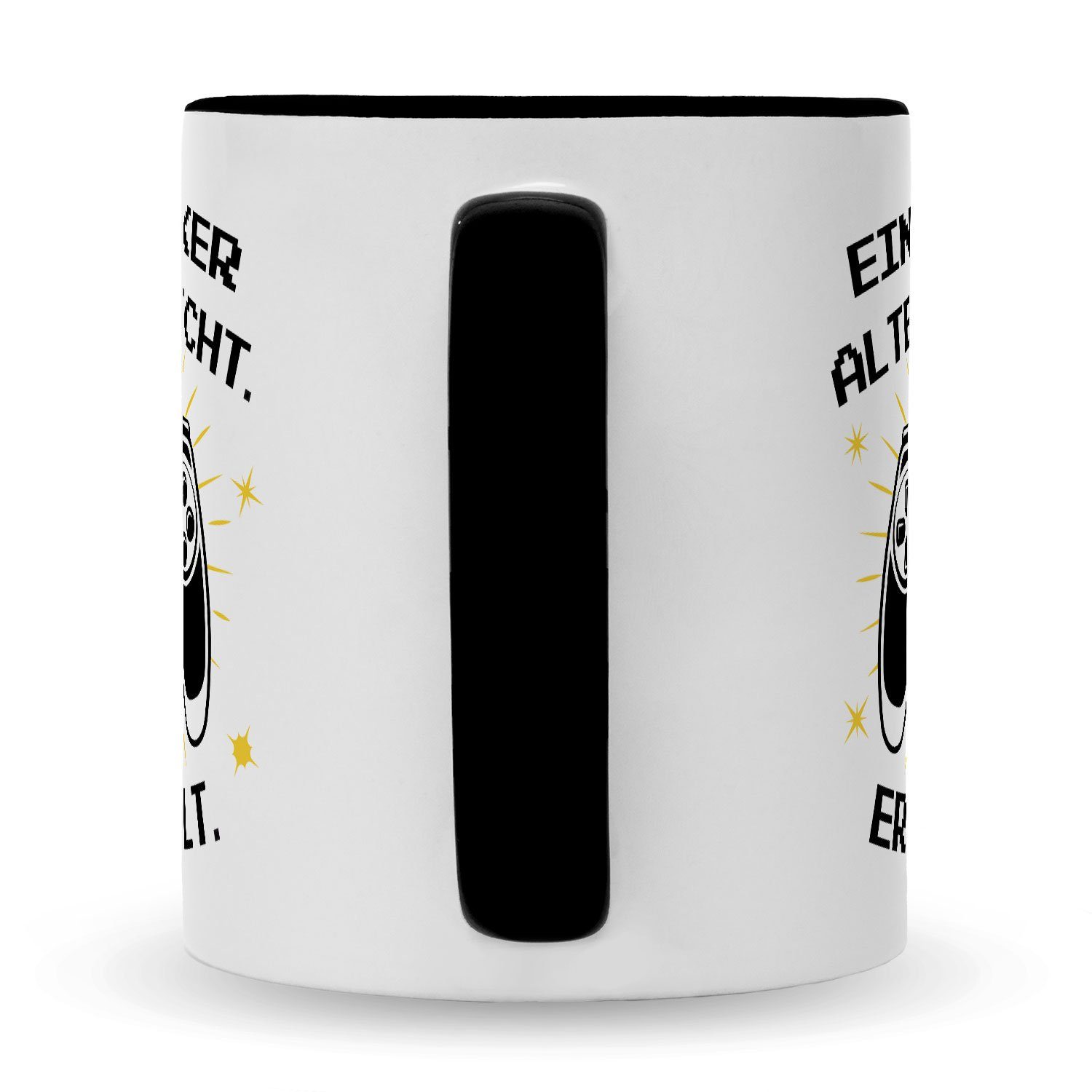 Zocker Ein Computer für für er levelt, Weiß Tasse Geschenk Zocker - nicht Spieler GRAVURZEILE Spruch altert Tasse mit Bedruckte Schwarz - Gamer & Konsolen