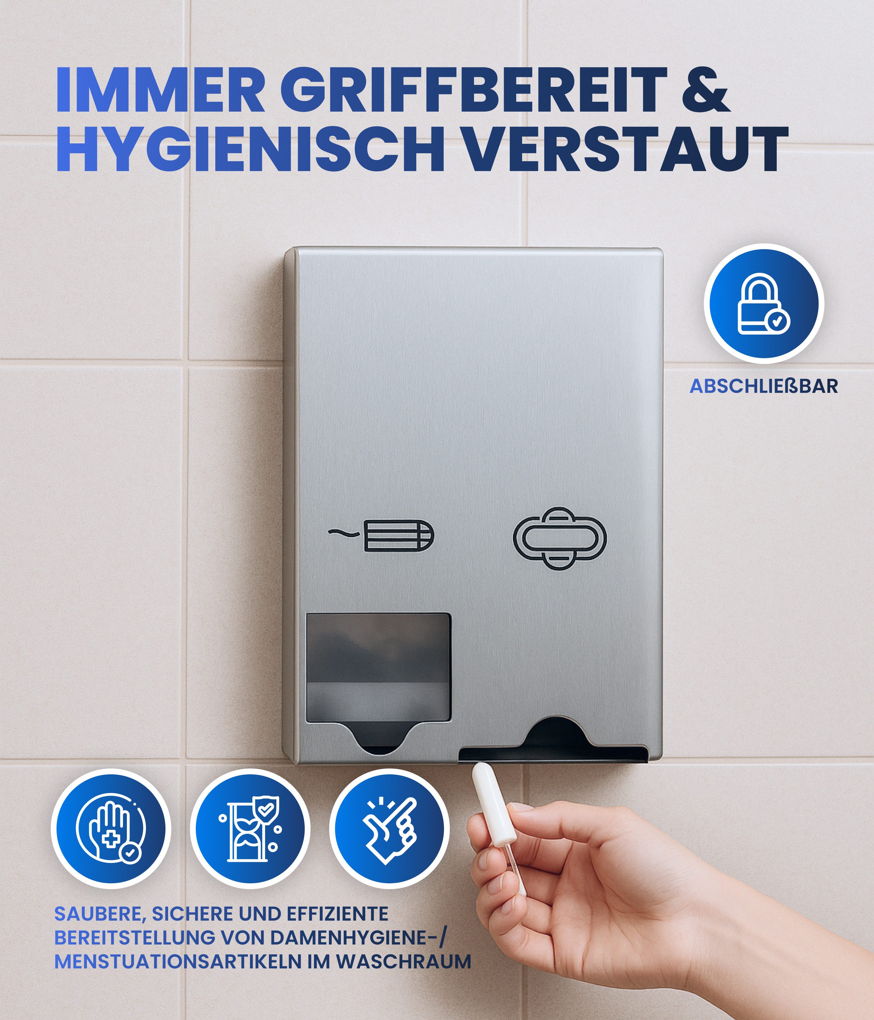 Hygiene365 Organizer Tampon- und Bindenspender (1 St), Freie Befüllung.