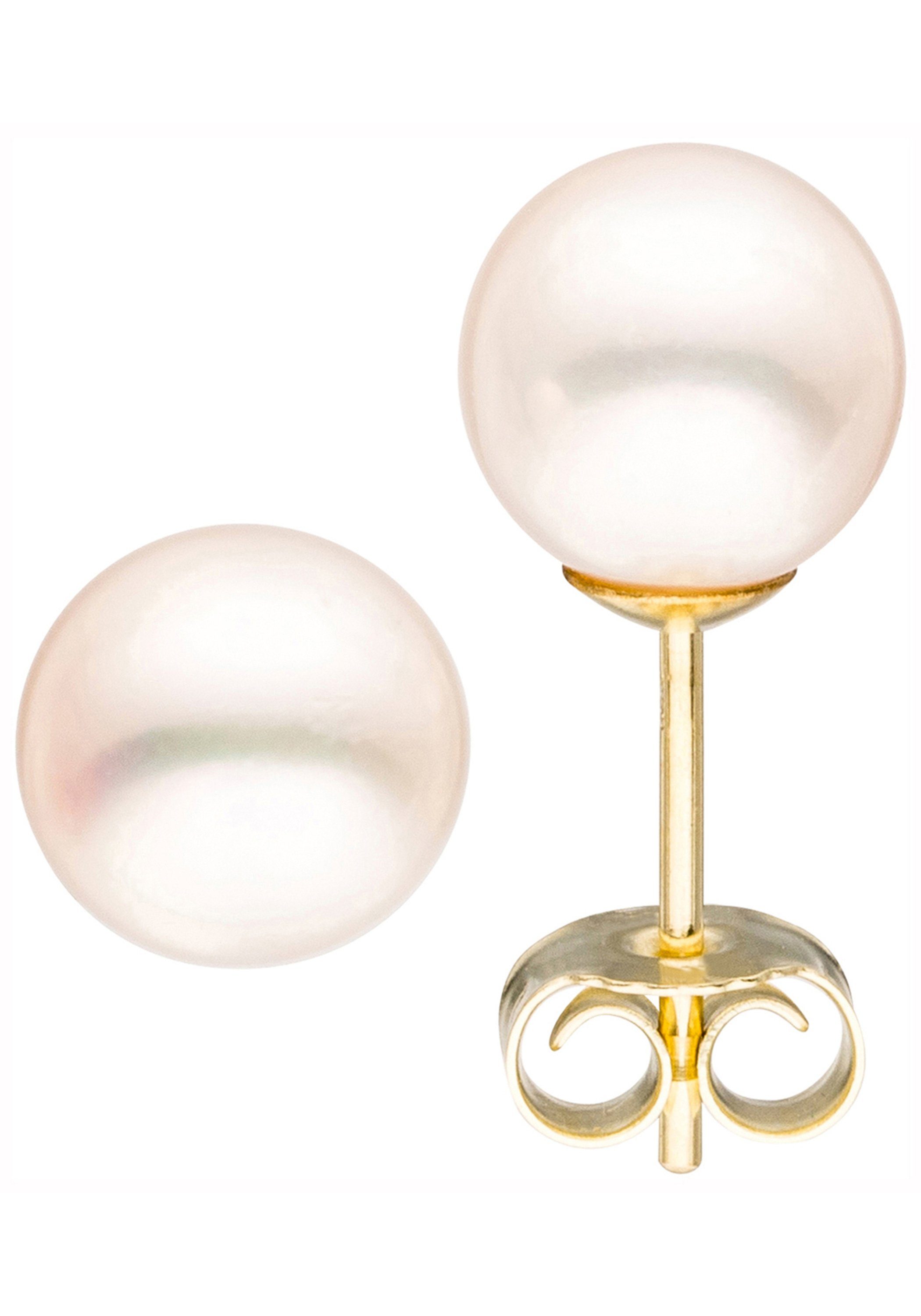 JOBO Paar Ohrstecker, 585 Gold mit Süß...